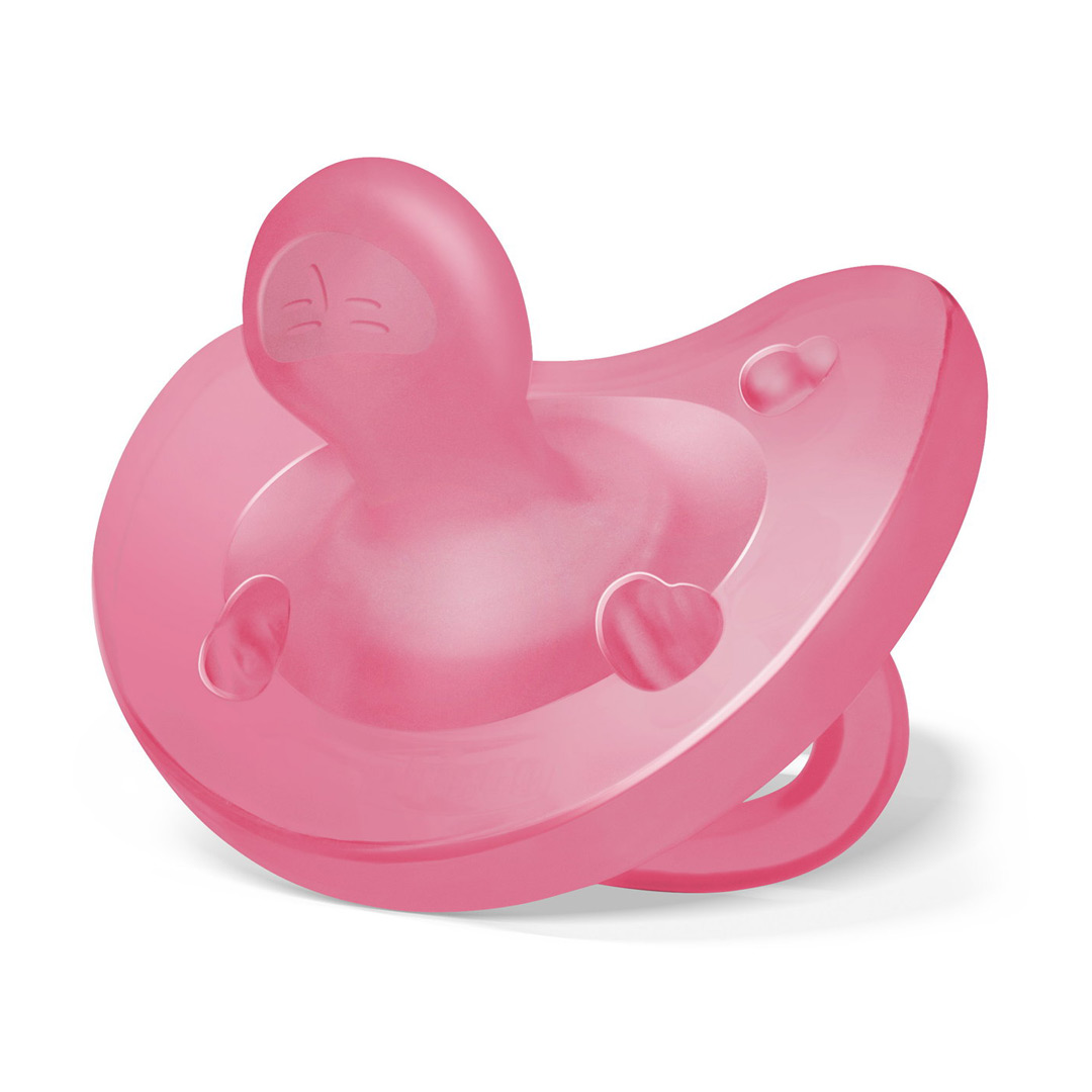 Suzeta anattomica PhysioSoft, marime S, roz, 16 - 36luni, Chicco