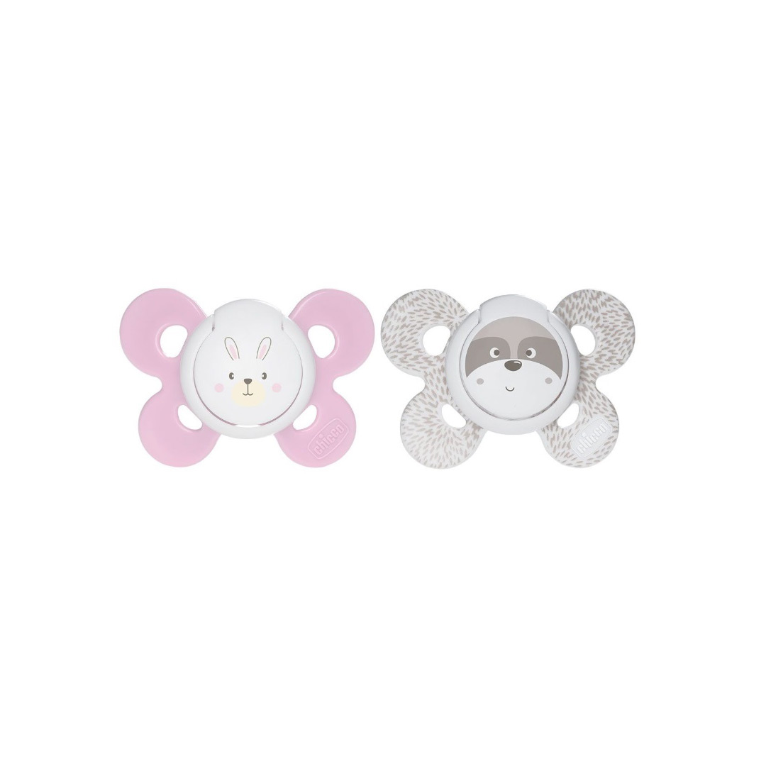 Suzeta silicon Physio Comfort, 0-6luni, fete, Chicco