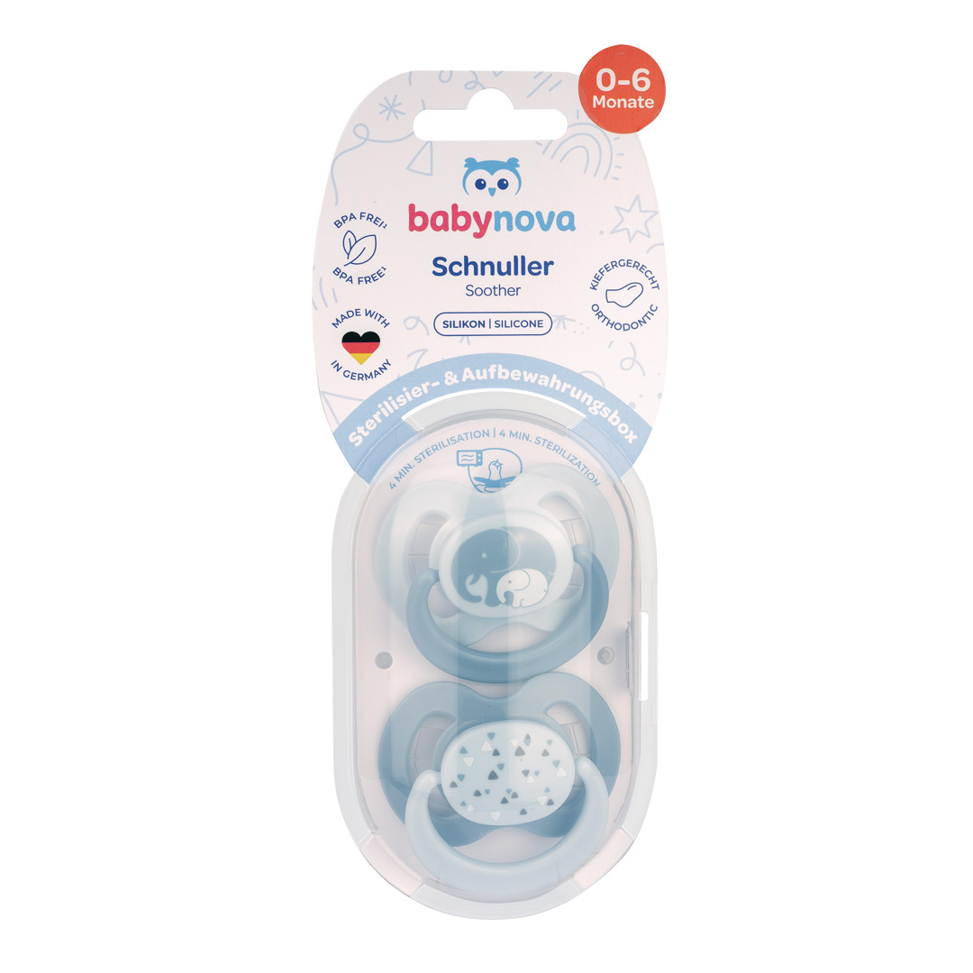 Suzete multicolore cu Inel, 0-6 luni, 2 bucati, Diverse Culori, Baby Nova