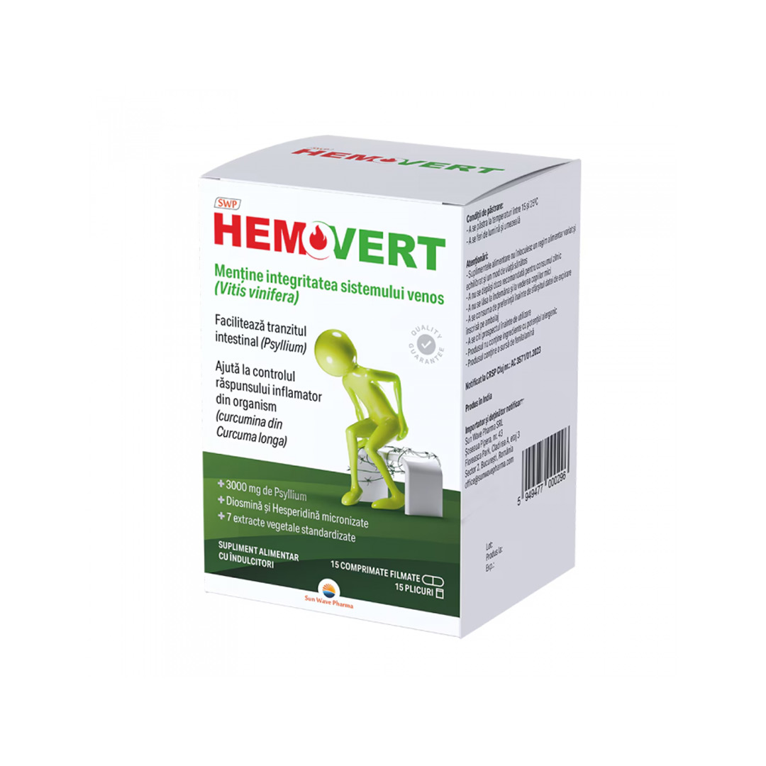 Hemovert, 15 comprimate + 15 plicuri, Sun Wave Pharma