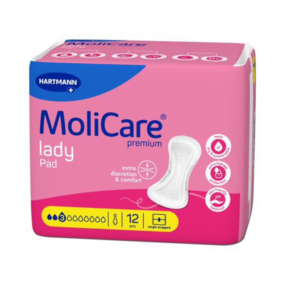 Tampoane pentru incontinenta urinara MoliCare Lady Pad, 3 Picaturi, 12 bucati, Hartmann