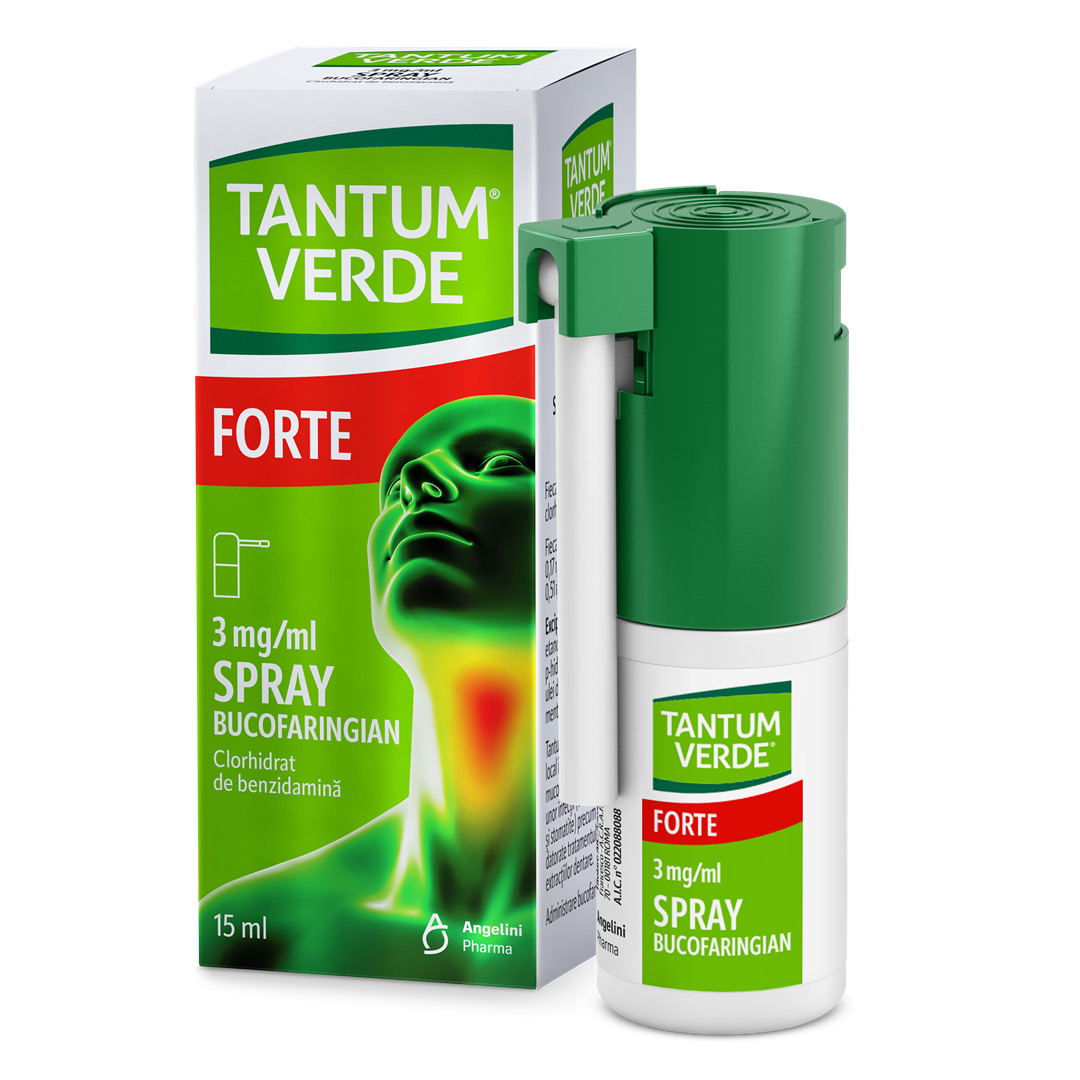 Tantum verde forte spray bucofaringian, 3 mg/ml, 15 ml, Angelini