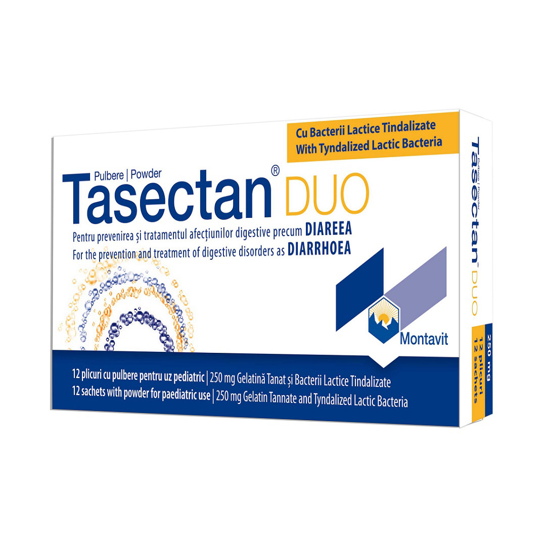 Tasectan DUO copii 250 mg, 12 plicuri, Montavit