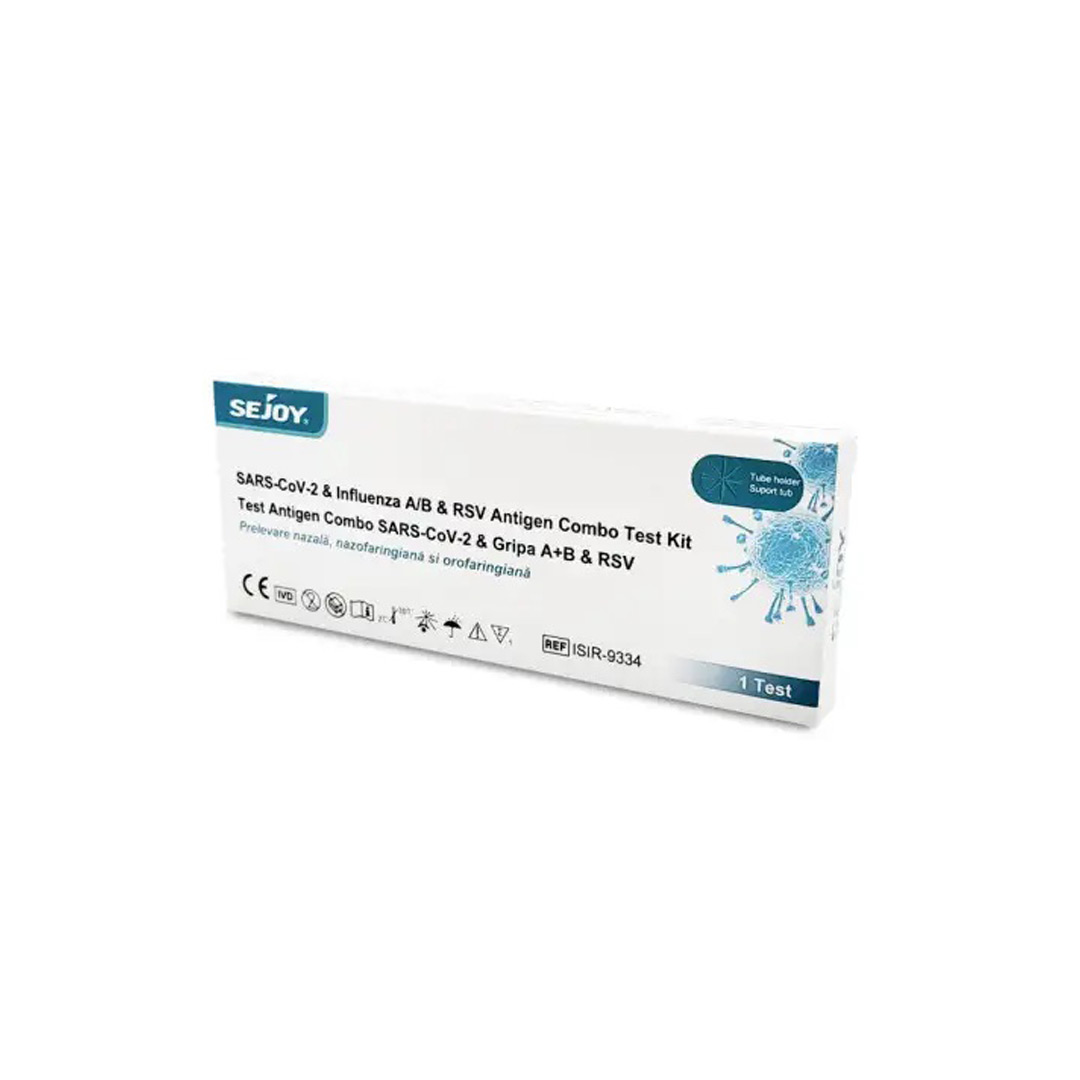 Test Rapid Combo 4-in-1: Covid-19 + GripaA + GripaB + RSV, 1 bucata, Sejoy