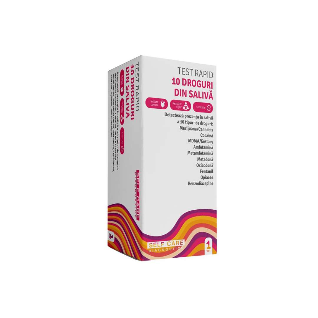 Test rapid din saliva 10 droguri, 1 bucata, Self Care