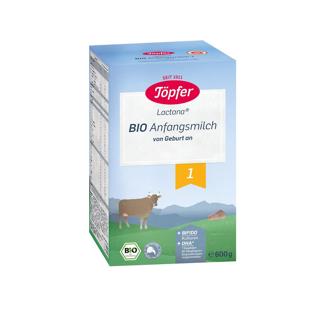 Formula de lapte praf Bio 1, +0 luni, 600 gr, Topfer