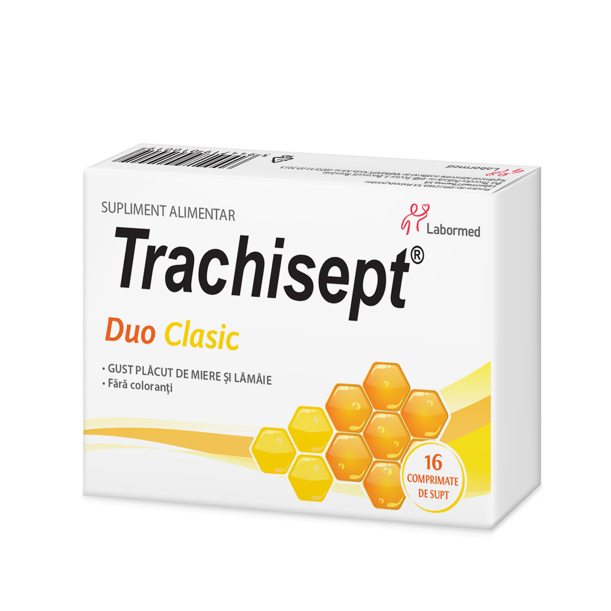 Trachisept Duo Clasic, cu miere si lamaie, 16 comprimate, Labormed