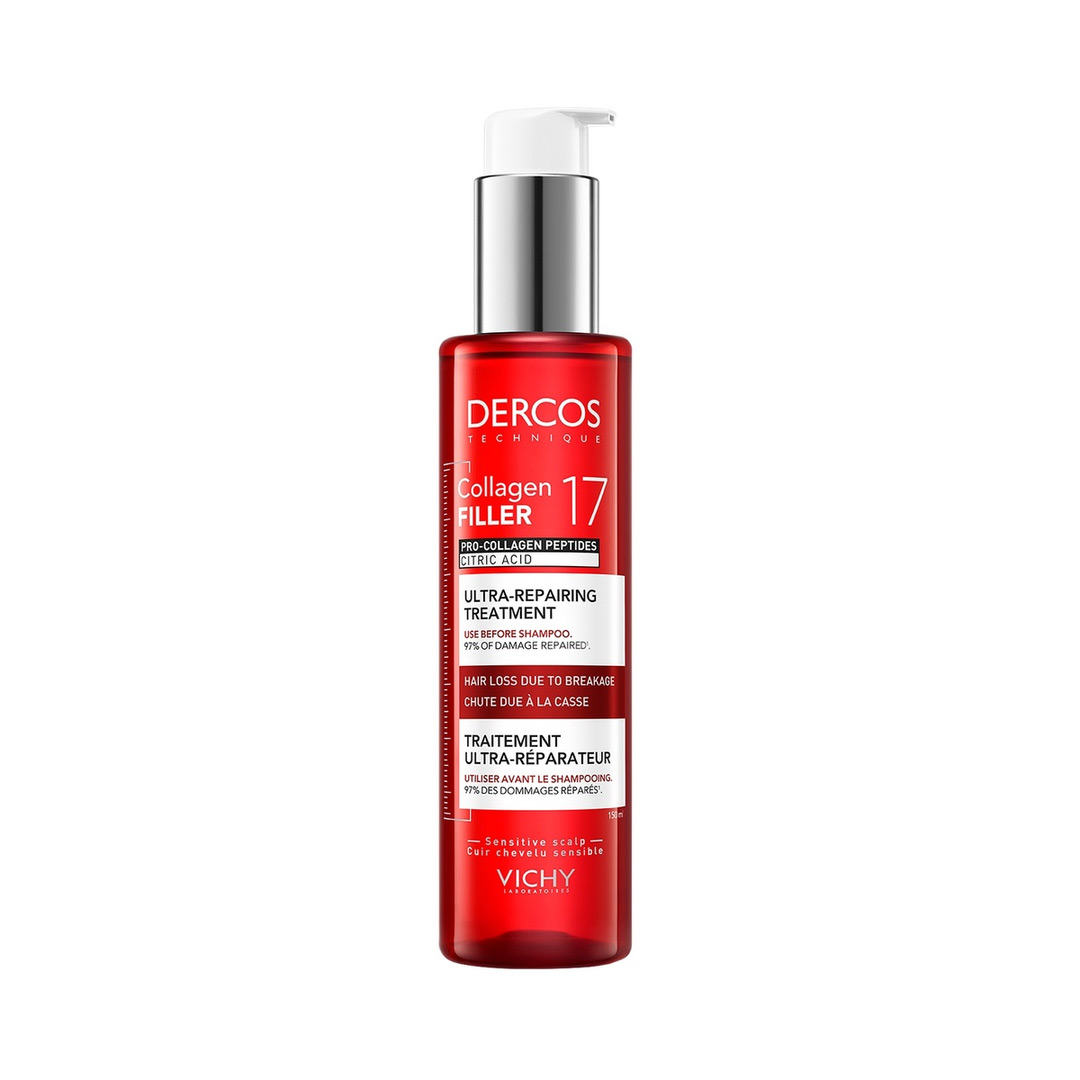 Tratament ultra-reparator cu peptide Pro-Colagen si acid citric Dercos Collagen 17 Filler, 150 ml, Vichy