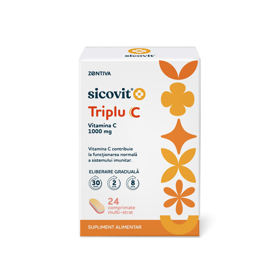 Triplu C Sicovit, 24 comprimate multi-strat, Zentiva