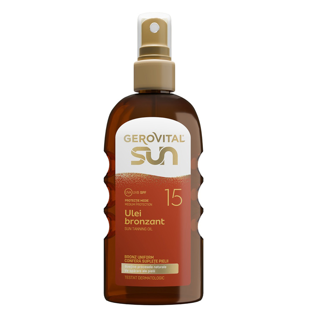 Ulei bronzant cu SPF 15 Sun, 150 ml, Gerovital
