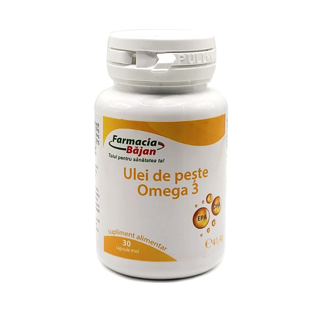 Ulei de peste Omega 3, 30 capsule, Farmacia Bajan
