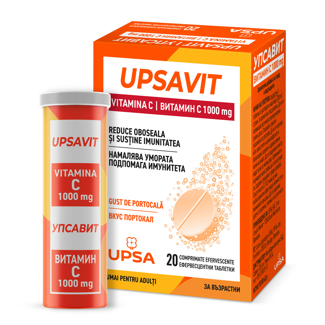 Upsavit Vitamina C, 1000mg, 20 comprimate efervescente, Upsa