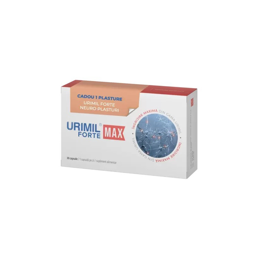 Urimil forte max, 30 capsule + 1 plasture cadou, Naturpharma