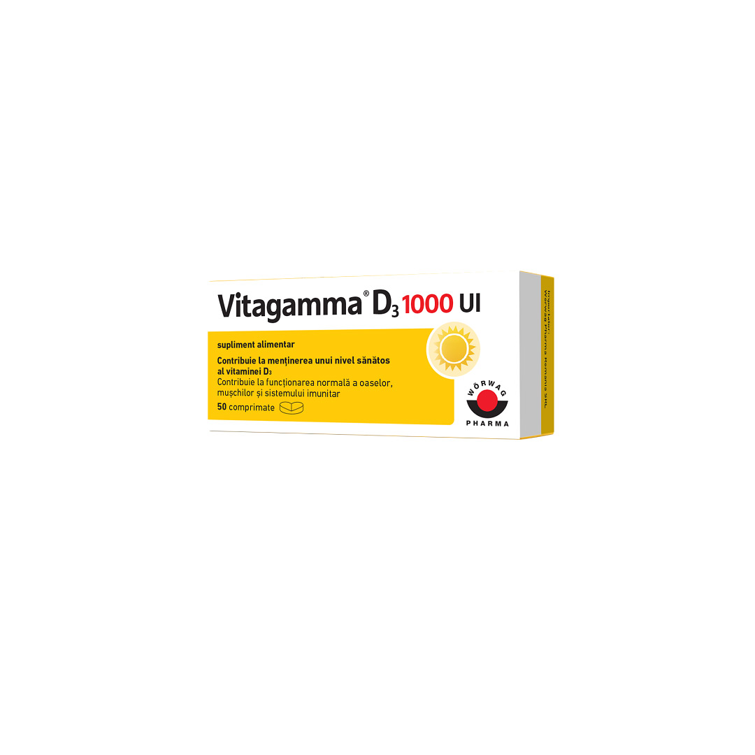 Vitagamma D3 1000UI, 50 comprimate, Worwag