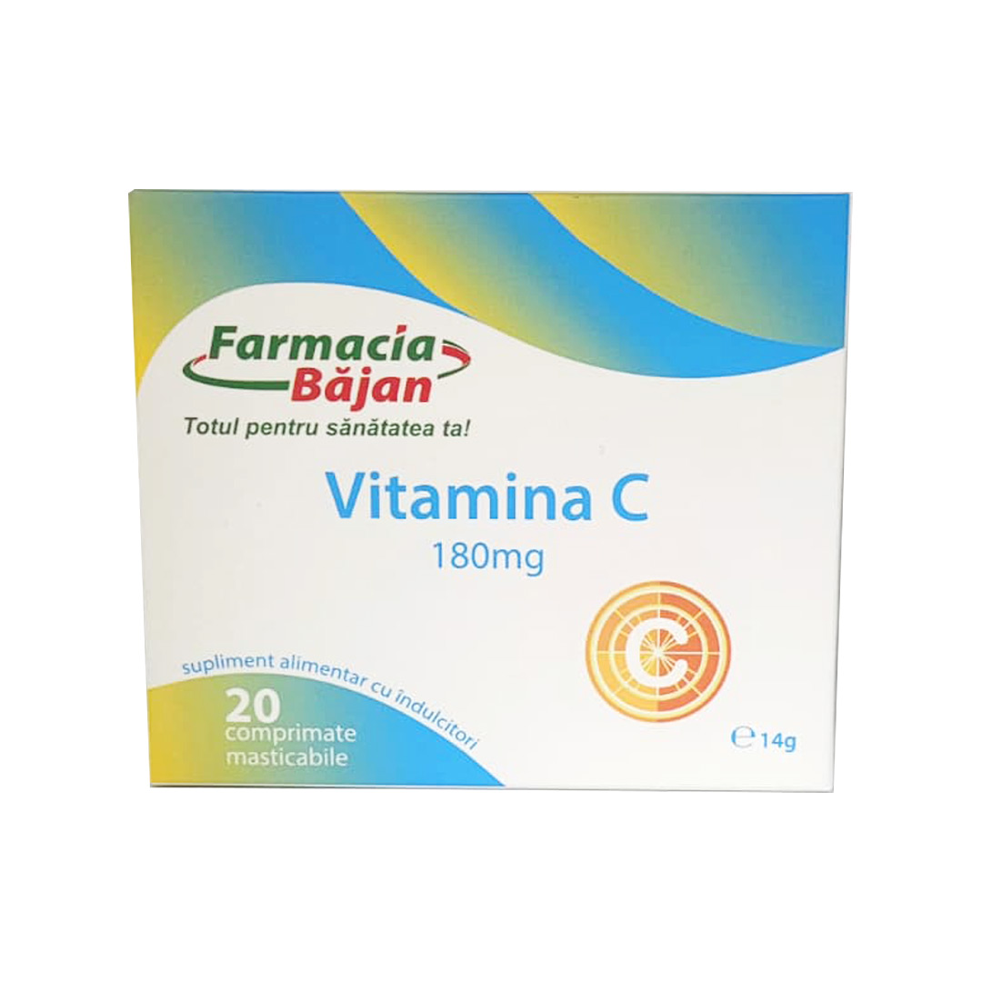 Vitamina C 180 mg, 20 comprimate masticabile, Farmacia Bajan