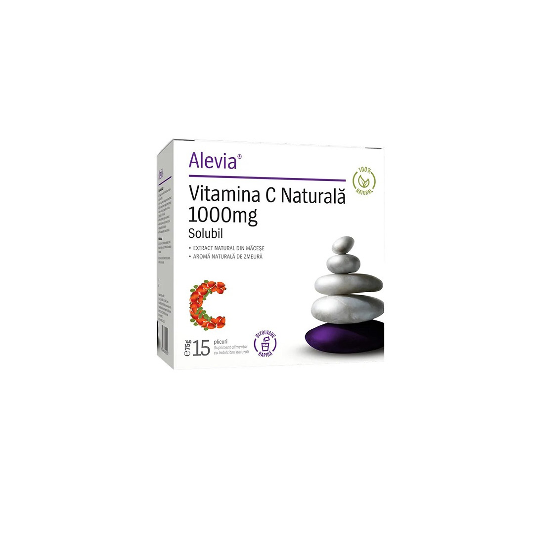 Vitamina C Naturala 1000 mg, 15 plicuri, Alevia