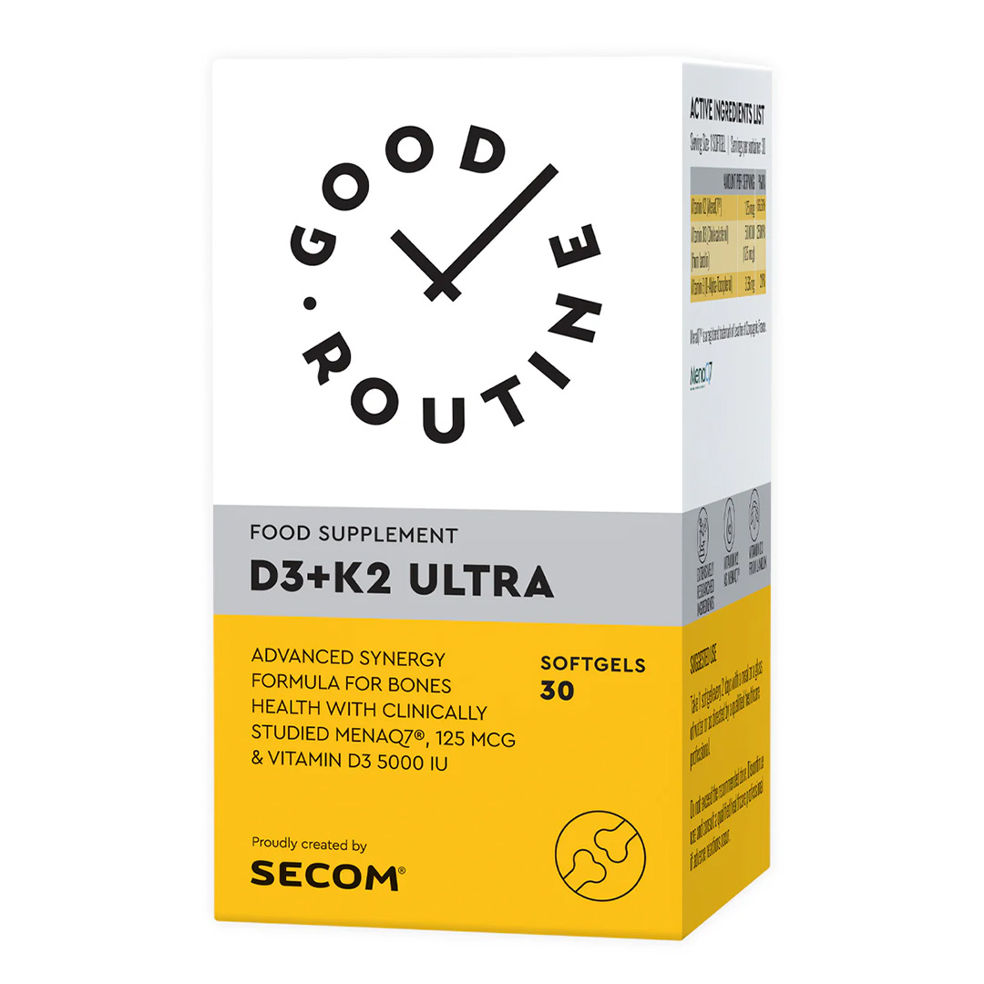 Vitamina D3 + K2 Ultra Good Routine, 30 capsule gelatinoase moi, Secom