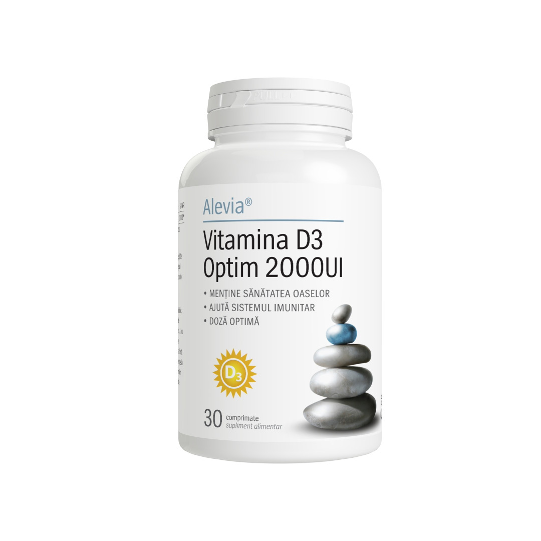 Vitamina D3 Optim 2000UI, 30 comprimate, Alevia