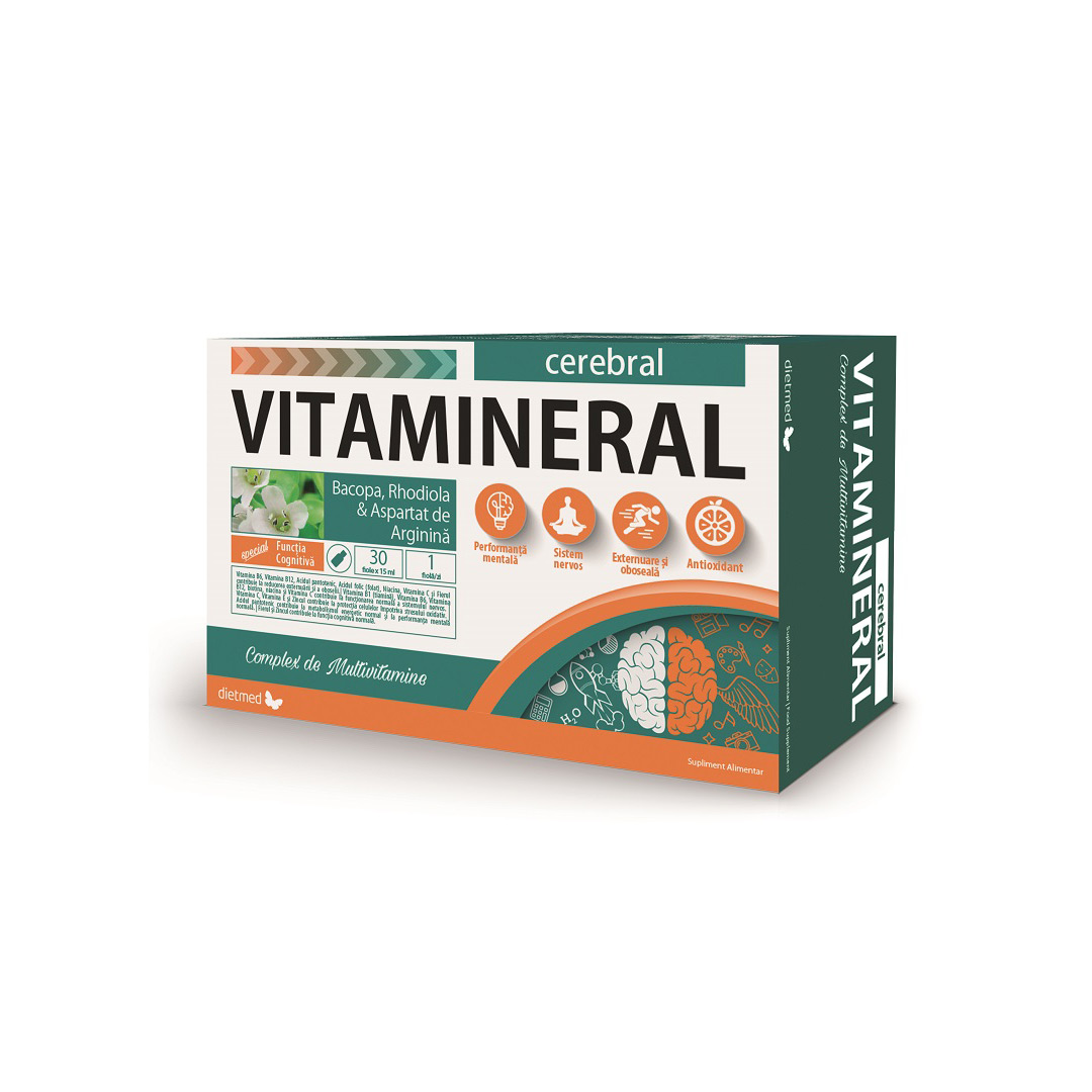 Vitamineral Cerebral, 30 fiole x 15 ml, Dietmed