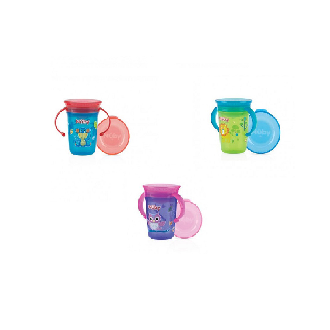 Wonder Cup 360 decorat cu manere, + 6 luni, 240 ml, Nuby