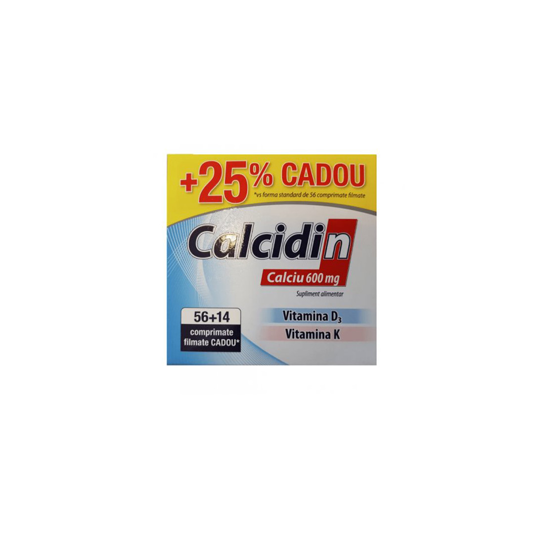 Calcidin 600 mg, 56 comprimate + 14 comprimate Cadou, Zdrovit