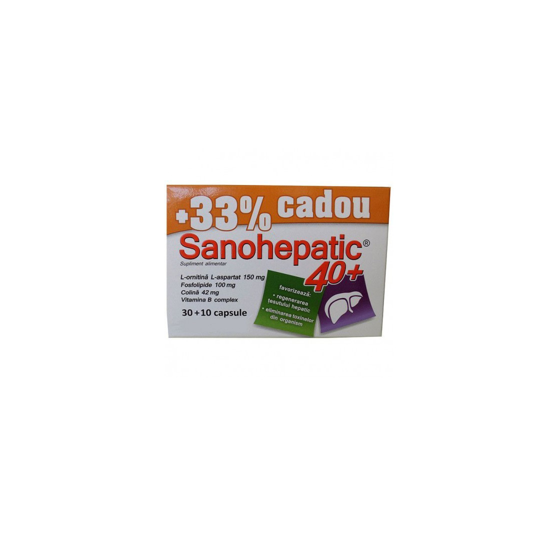 Sanohepatic 40+, 30 capsule + 33% cadou, Zdrovit 