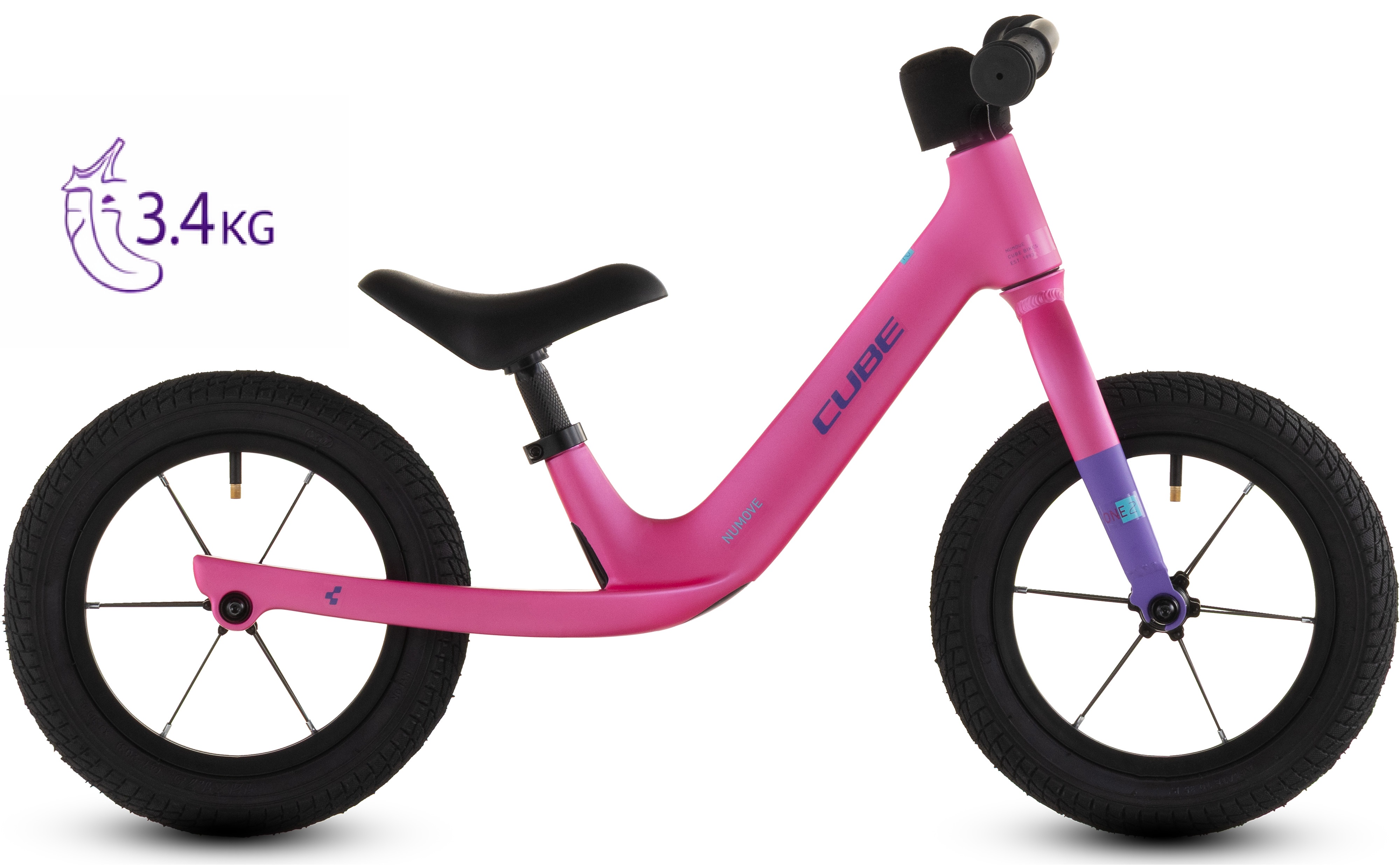 Biciclete copii - BICICLETA COPII CUBE NUMOVE 120 WALK FUCSIA PLUM 2026 roti 12