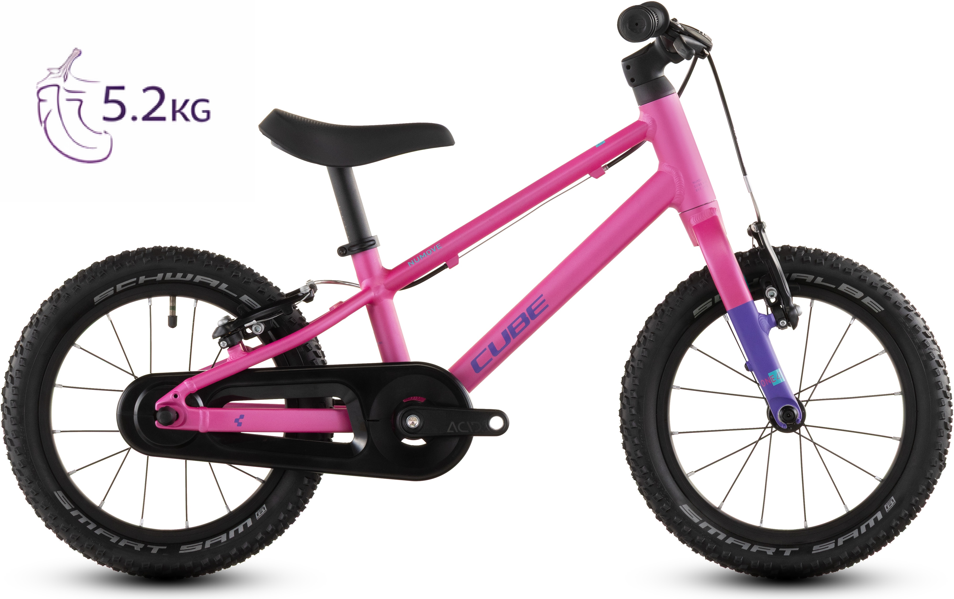 Biciclete copii - BICICLETA COPII CUBE NUMOVE 140 FUCSIA PLUM 2026 roti 14