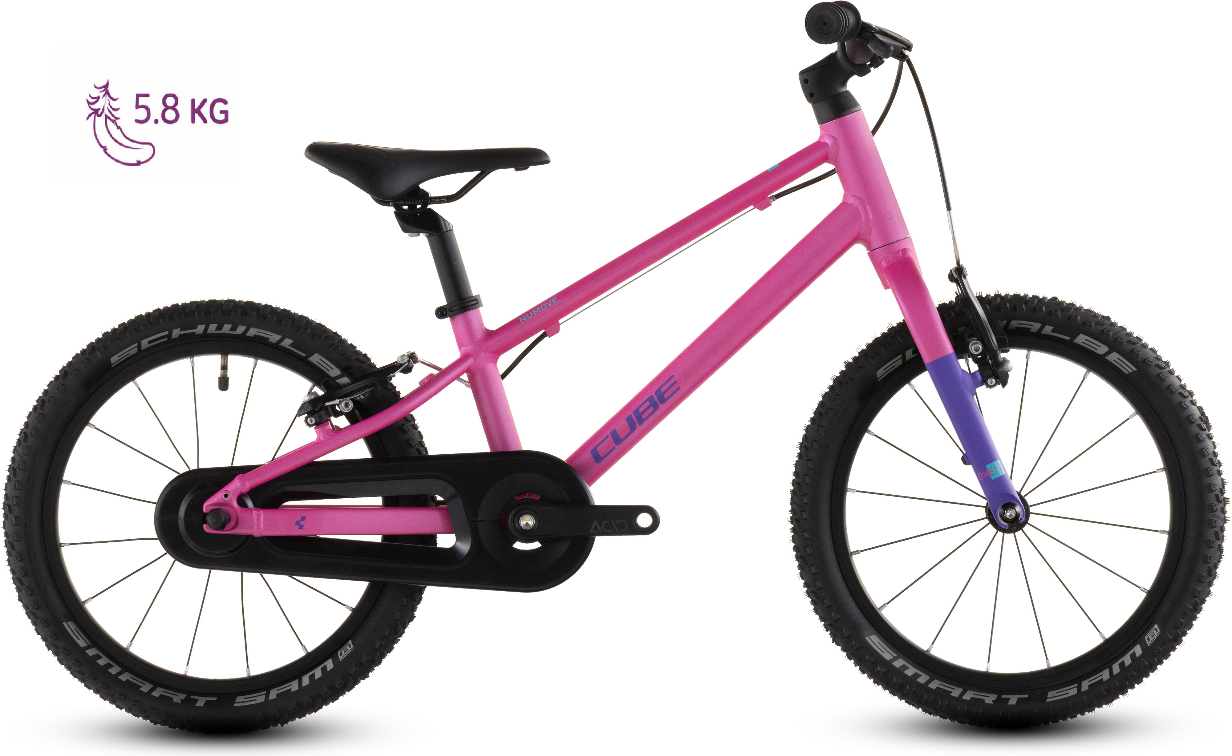 Biciclete copii - BICICLETA COPII CUBE NUMOVE 160 FUCSIA PLUM 2026 roti 16