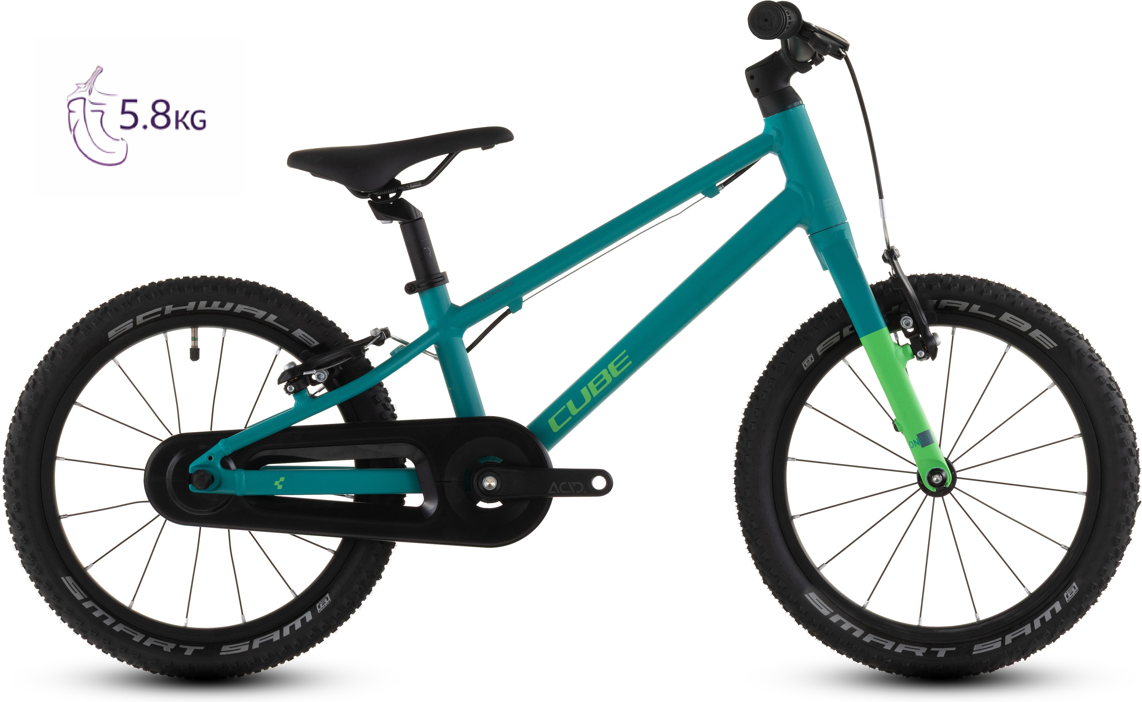 Biciclete copii - BICICLETA COPII CUBE NUMOVE 160 SEAGREEN GREEN 2026 roti 16