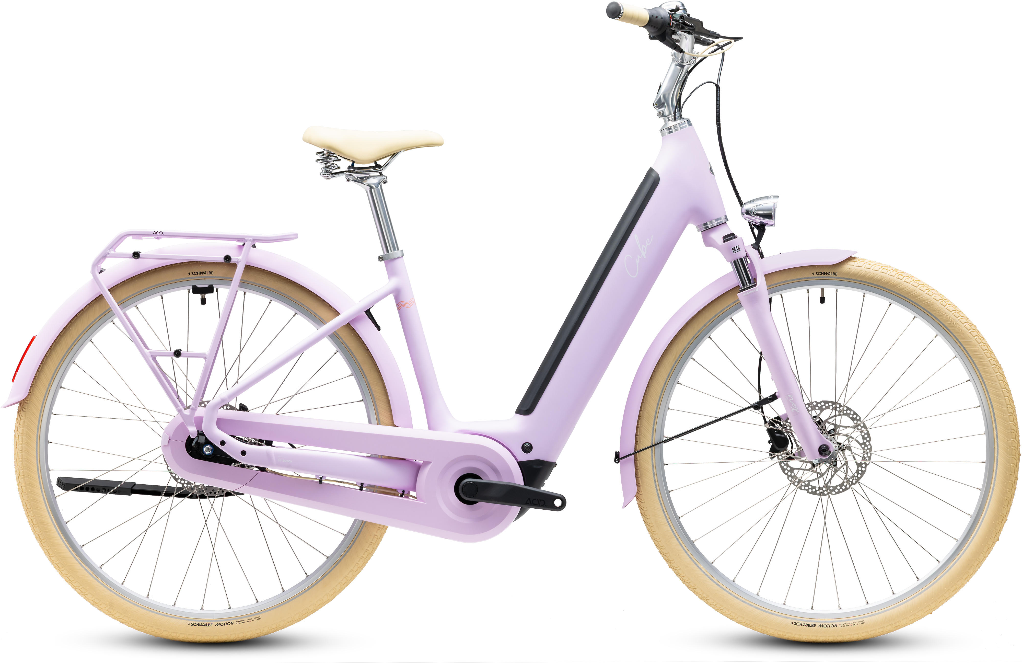 Ciclism - BICICLETA ELECTRICA CUBE ARUBA HYBRID 600 EASY ENTRY COTTONCANDY CREME 2027 cadru 58cm - roti 28