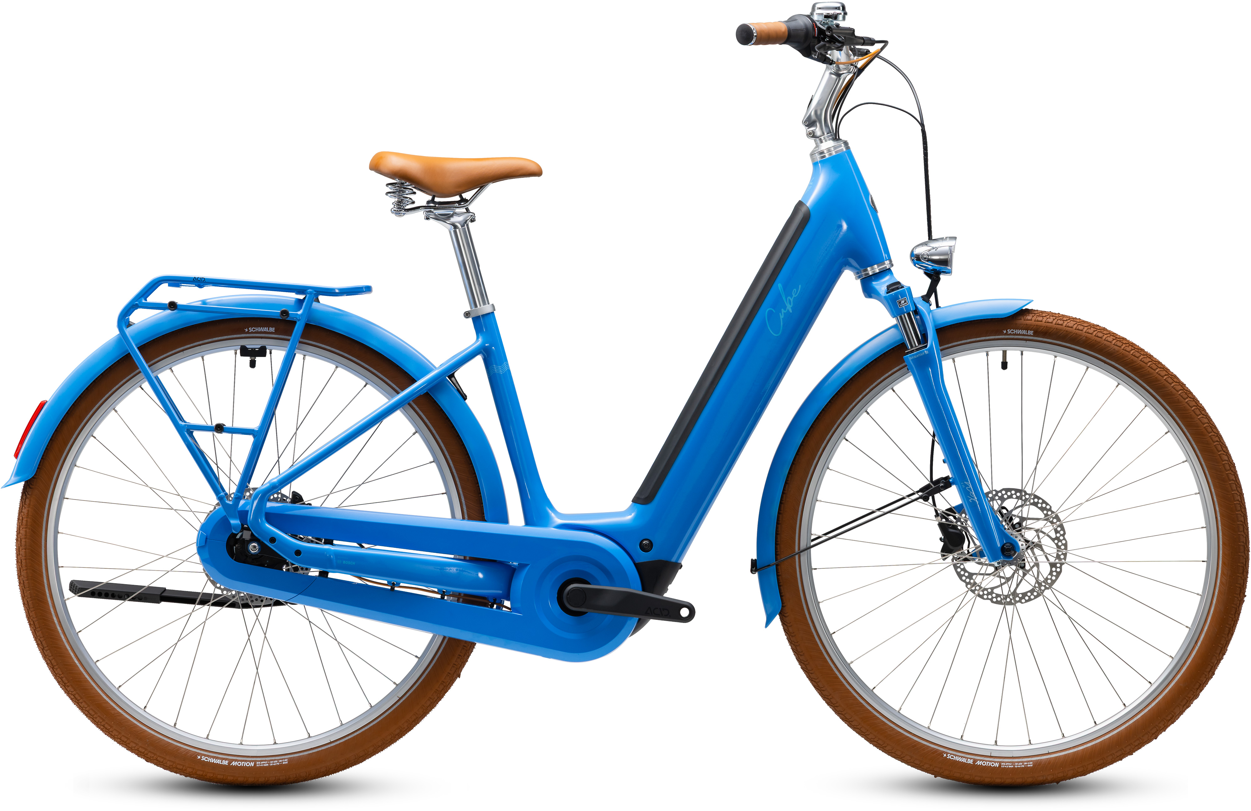 Ciclism - BICICLETA ELECTRICA CUBE ARUBA HYBRID 600 EASY ENTRY DEEPSKY BROWN 2027 cadru 58cm - roti 28