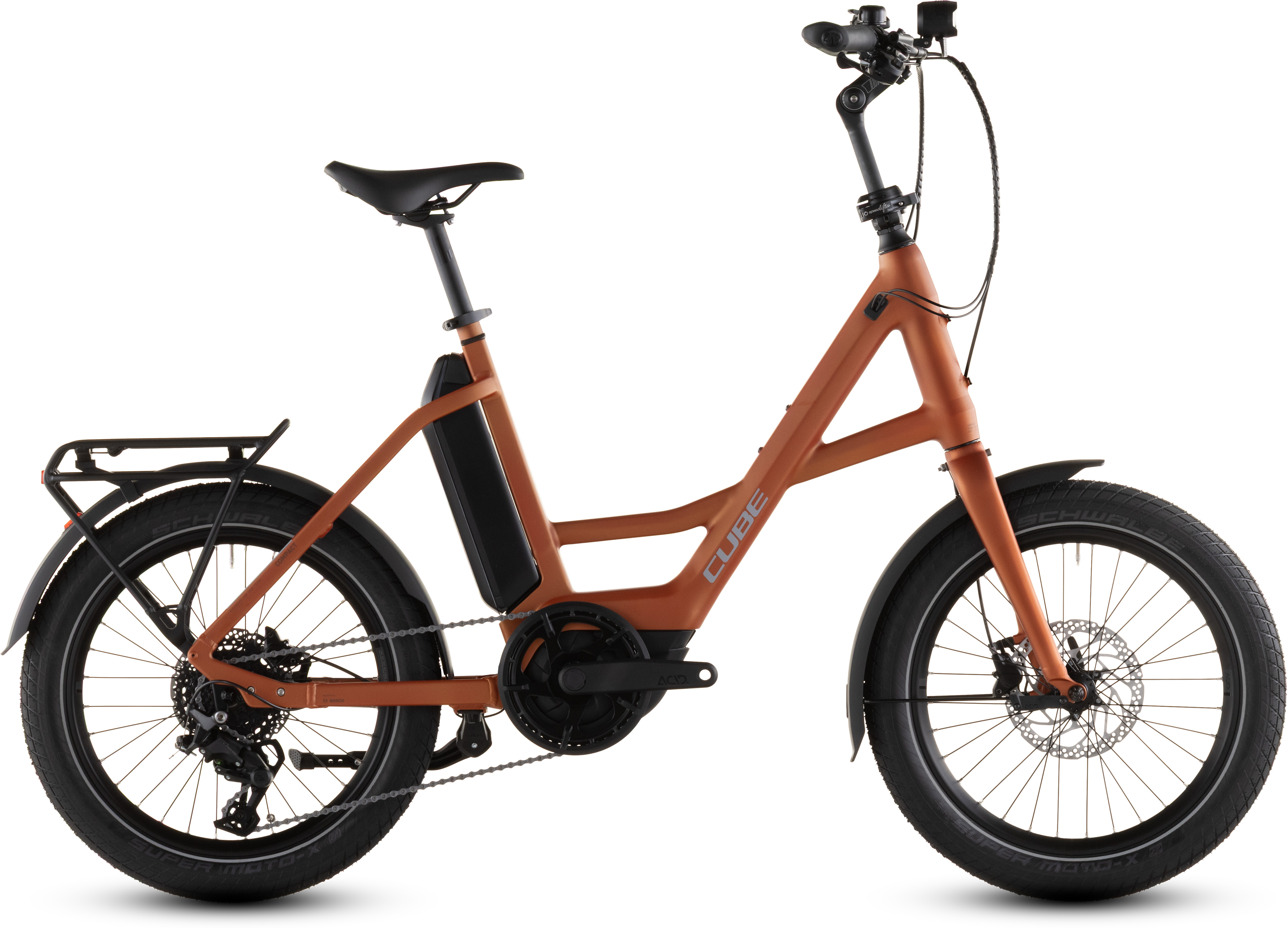 Ciclism - BICICLETA ELECTRICA CUBE COMPACT HYBRID 545 RUSTORANGE REFLEX 2026 One Size