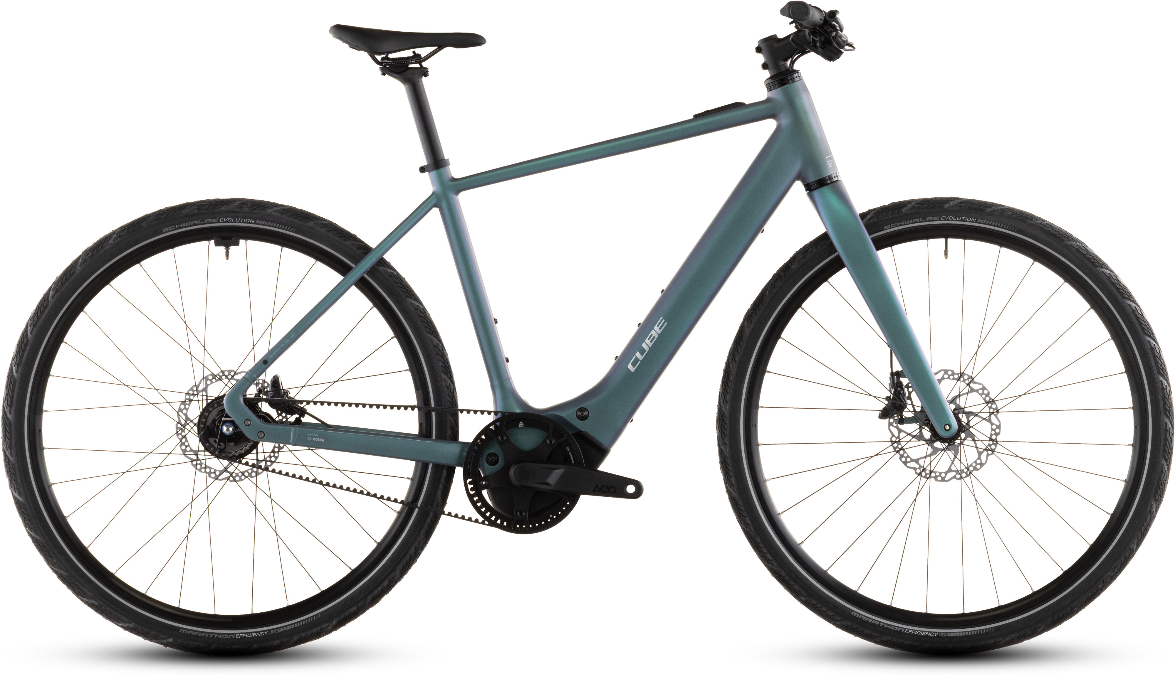 Ciclism - BICICLETA ELECTRICA CUBE EDITOR HYBRID SLT 400X SMARAGDGREY PRISM 2026 62 cm