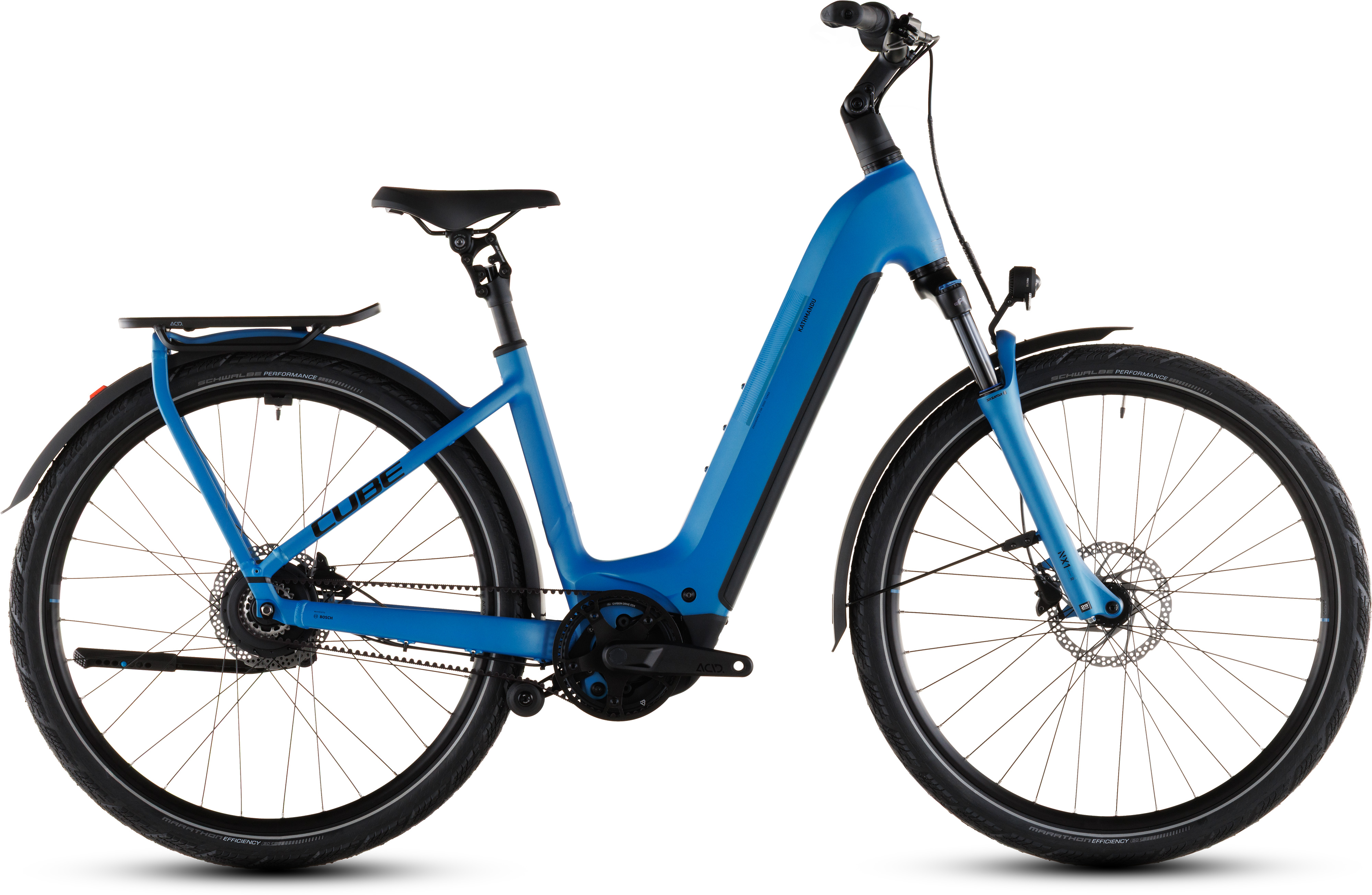 Ciclism - BICICLETA ELECTRICA CUBE KATHMANDU HYBRID COMFORT PRO 800 EASY ENTRY AZURE BLACK 2026 54 cm