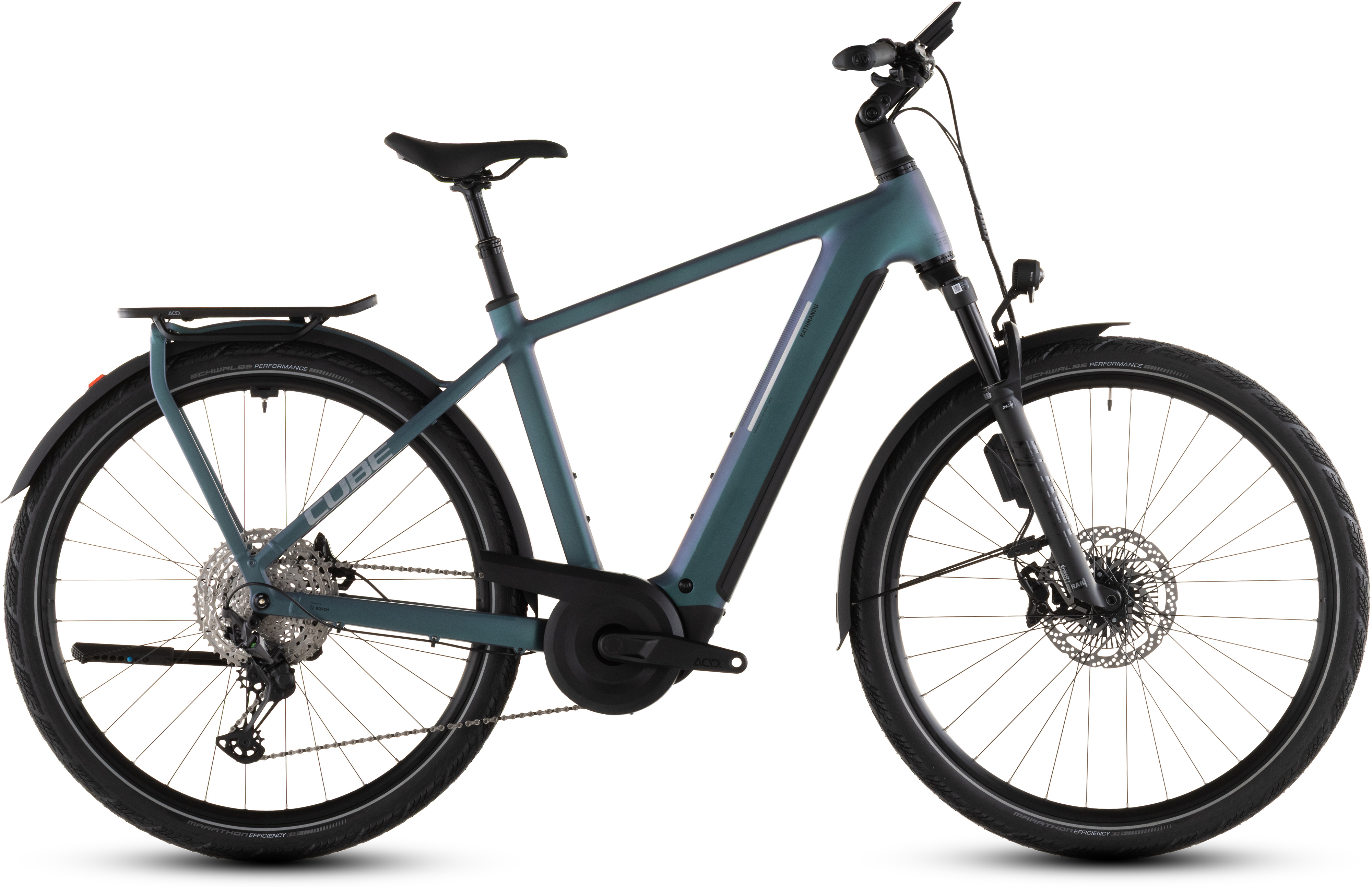 Ciclism - BICICLETA ELECTRICA CUBE KATHMANDU HYBRID EXC 800 SMARAGDGREY PRISM 2026 54 cm