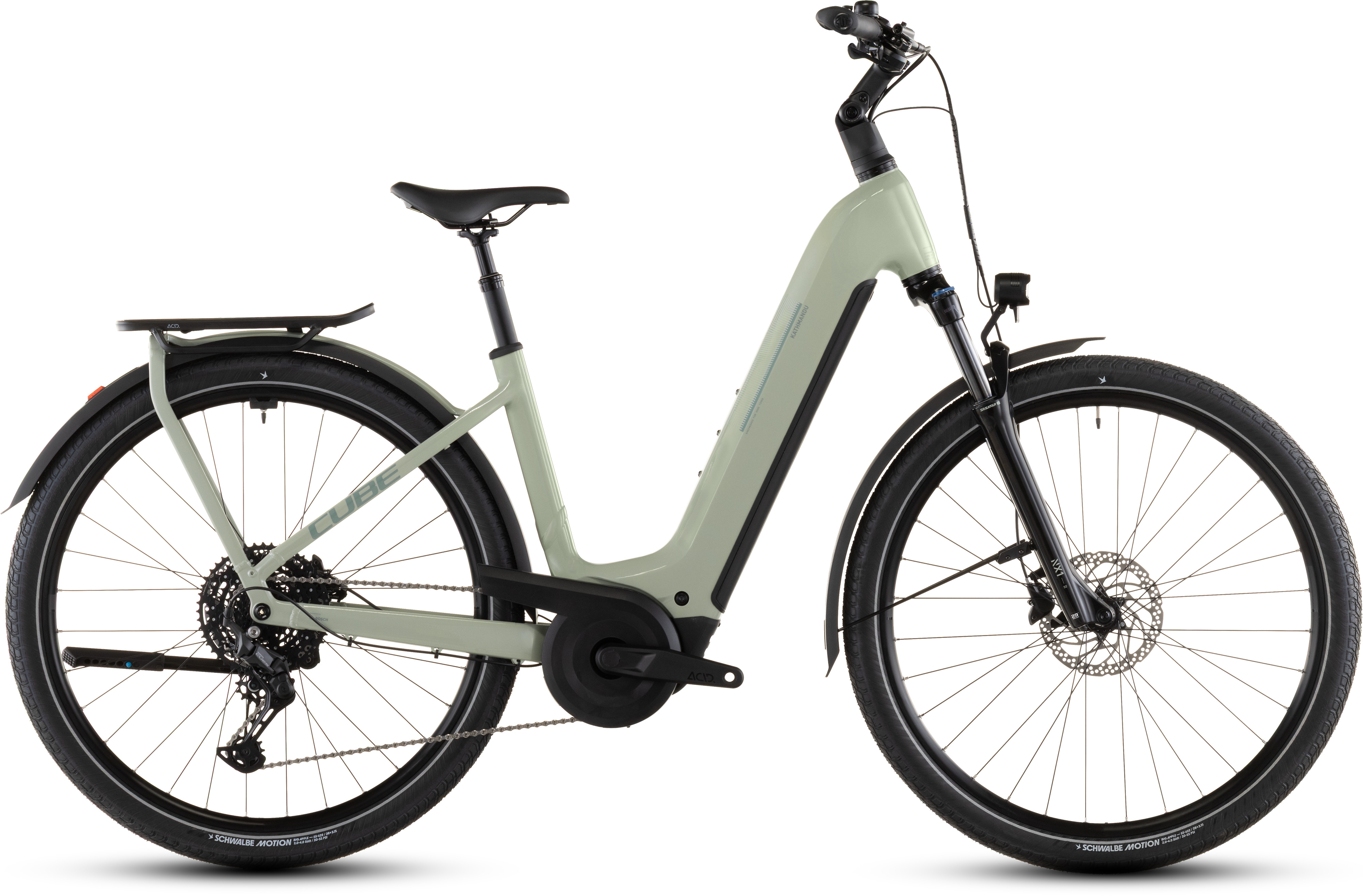 Ciclism - BICICLETA ELECTRICA CUBE KATHMANDU HYBRID ONE 800 EASY ENTRY PEA GREEN 2026 50 cm