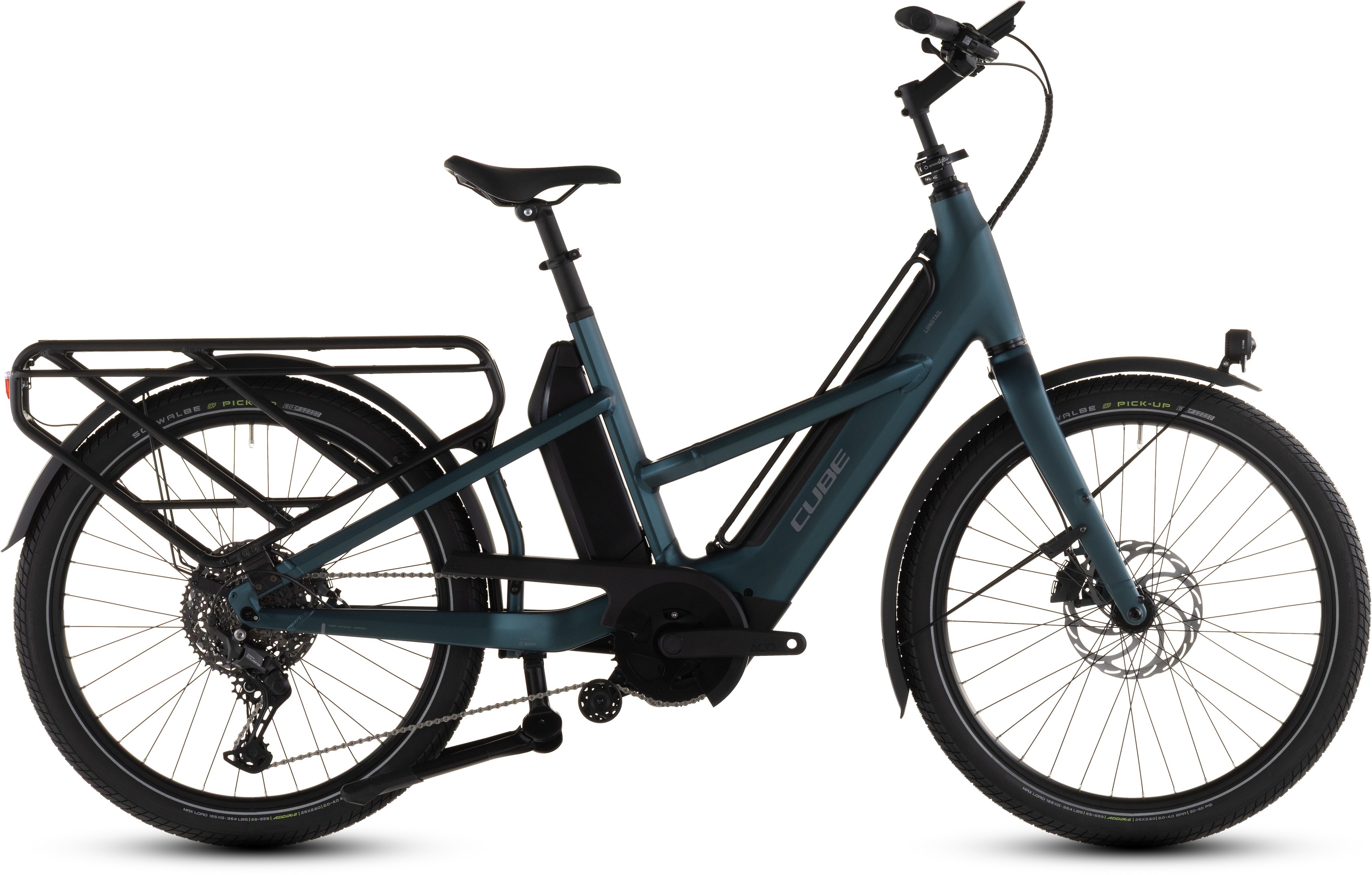 Ciclism - BICICLETA ELECTRICA CUBE LONGTAIL HYBRID 800 ROYALGREEN BLACK 2026 One Size