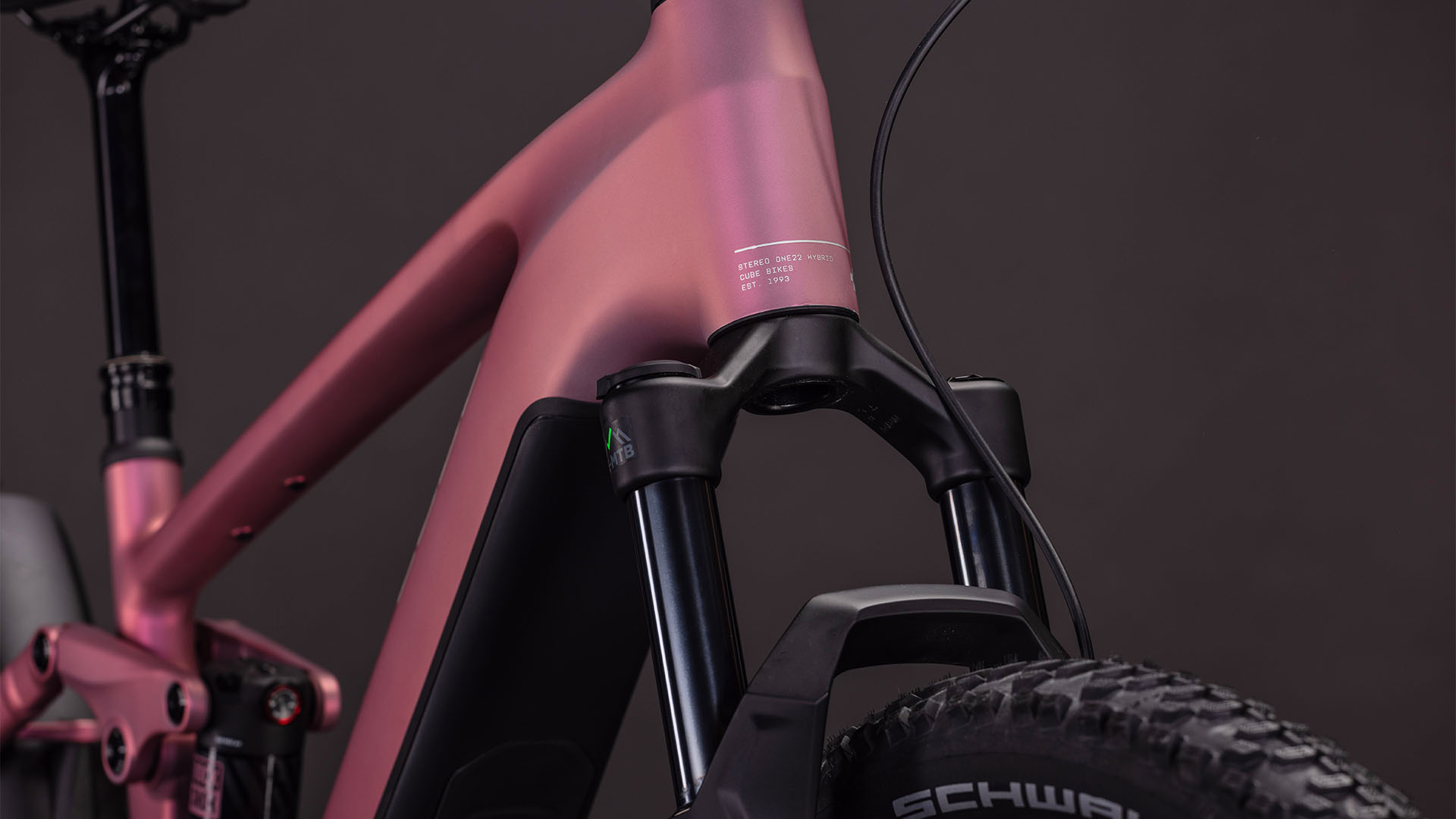 BICICLETA ELECTRICA CUBE STEREO HYBRID ONE22 RACE 800 SHIFTBLUSH BLACK 2026 cadru L (20") - roti 29 [4]