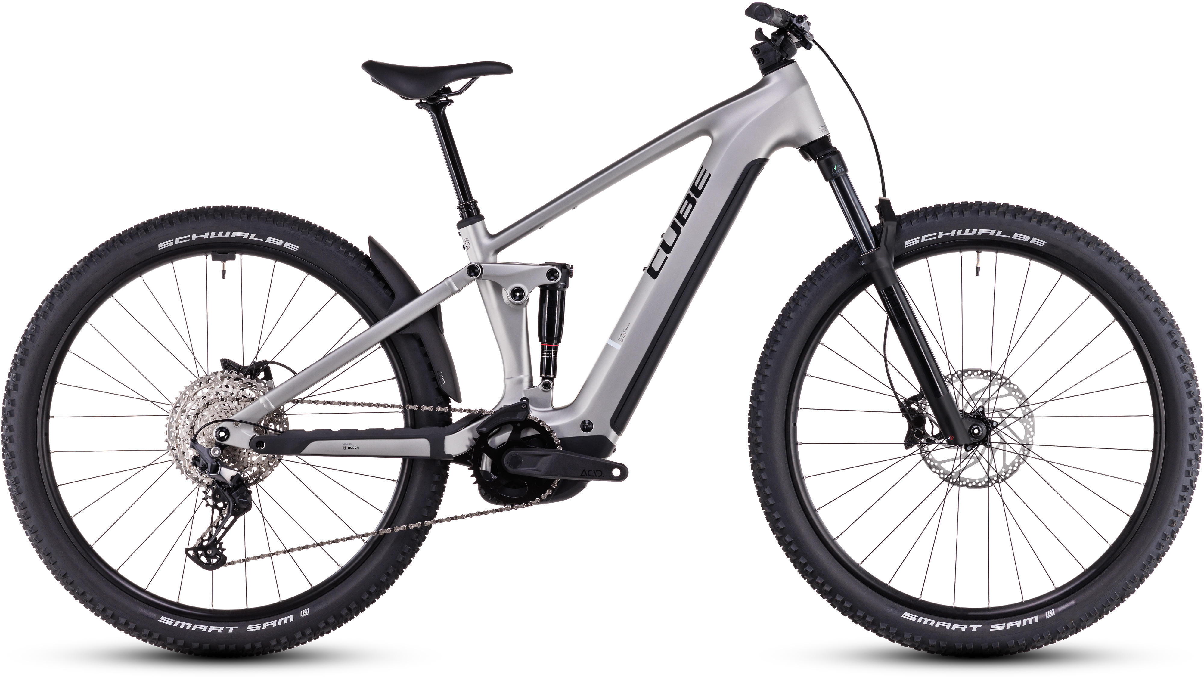 Ciclism - BICICLETA ELECTRICA CUBE STEREO HYBRID ONE22 RACE 800 SILVER BLACK 2025 cadru S (16") - roti 27.5