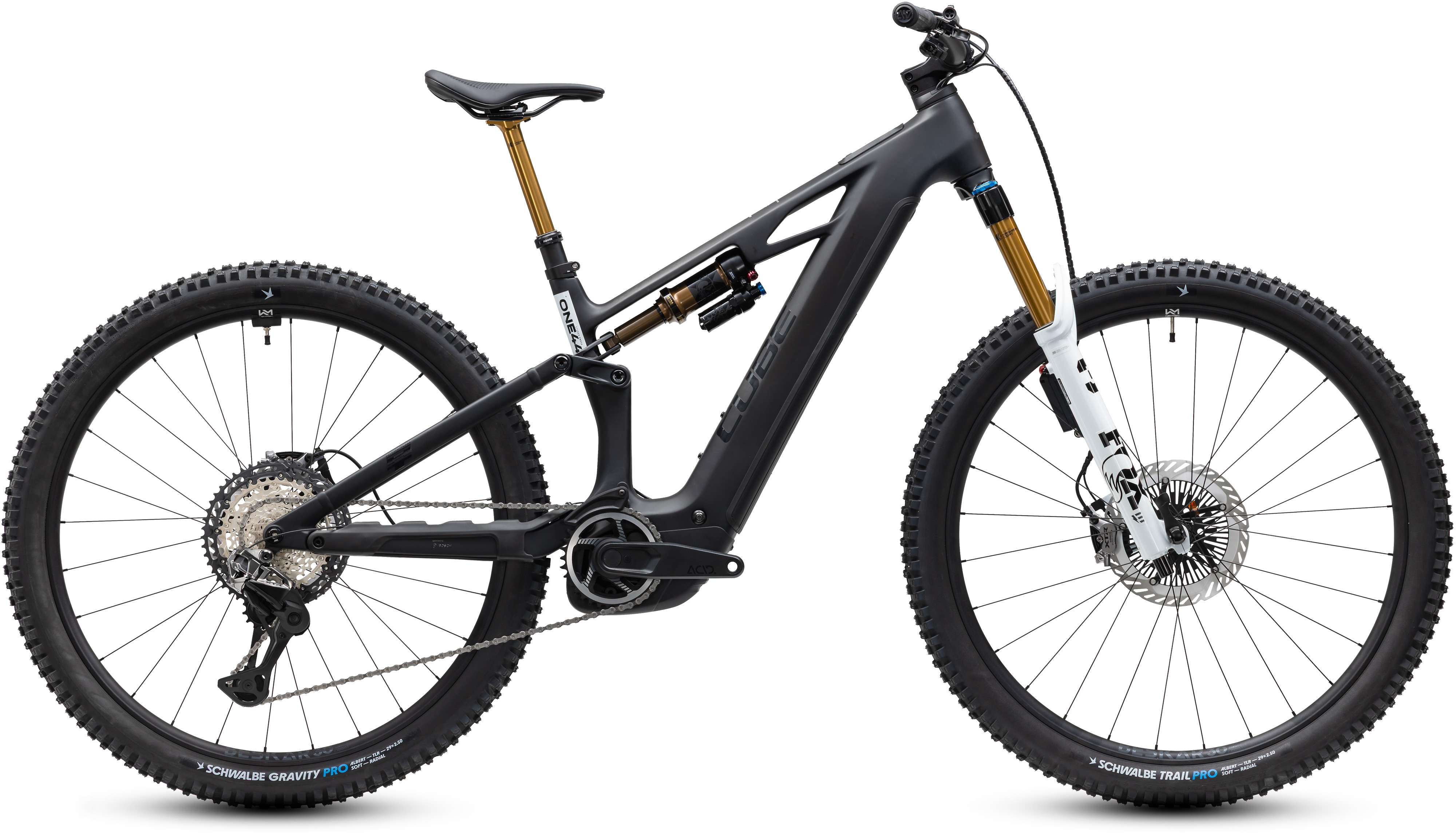 Ciclism - BICICLETA ELECTRICA CUBE STEREO HYBRID ONE44 HPC AT 800 CARBON WHITE 2027 cadru M (18") - roti 29