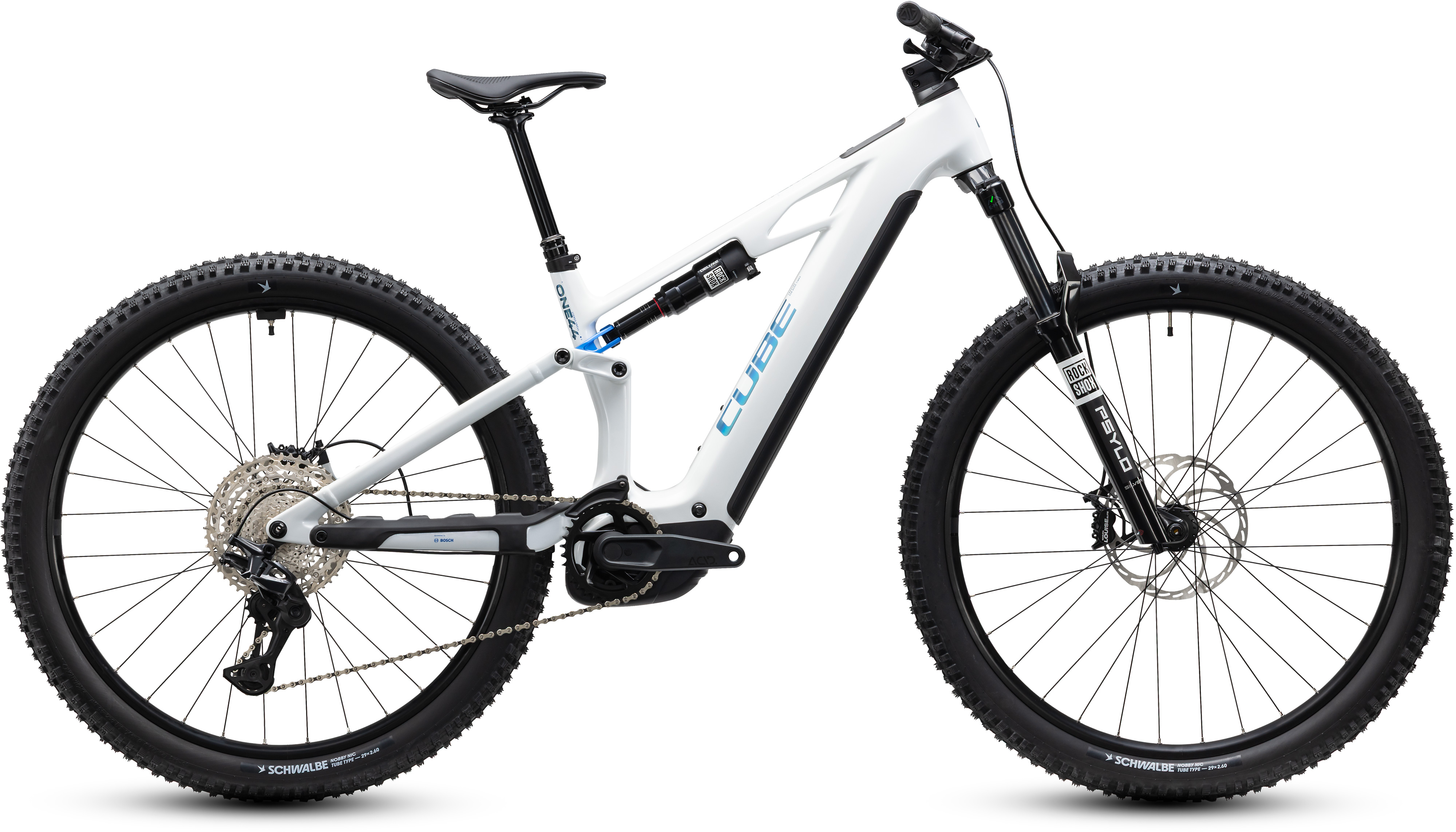 Ciclism - BICICLETA ELECTRICA CUBE STEREO HYBRID ONE44 HPC PRO 800 METALLICWHITE BLUE 2027 cadru S (16") - roti 27.5