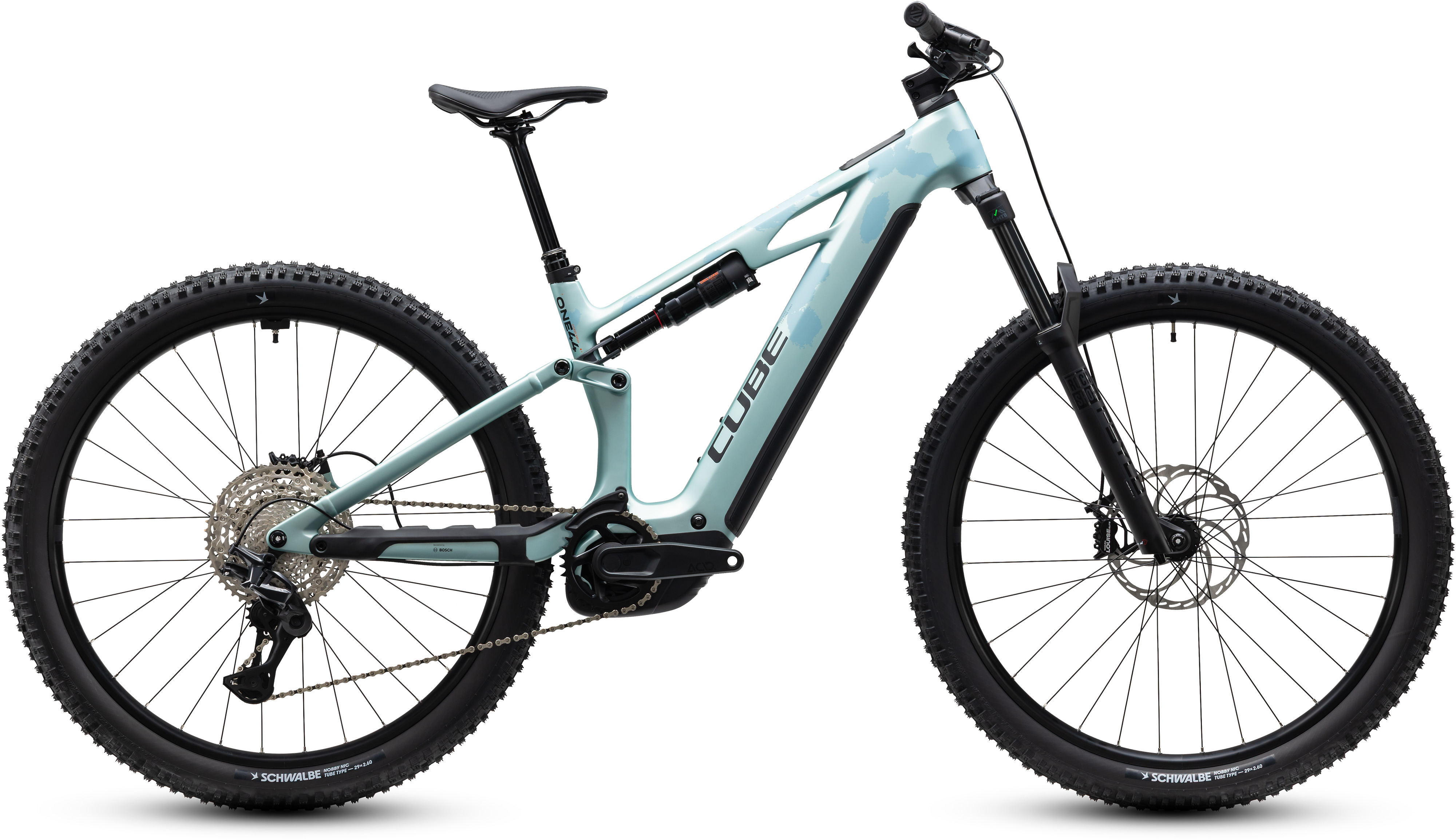 Ciclism - BICICLETA ELECTRICA CUBE STEREO HYBRID ONE44 HPC PRO 800 PEARLAQUA BLACK 2027 cadru XL (22") - roti 29