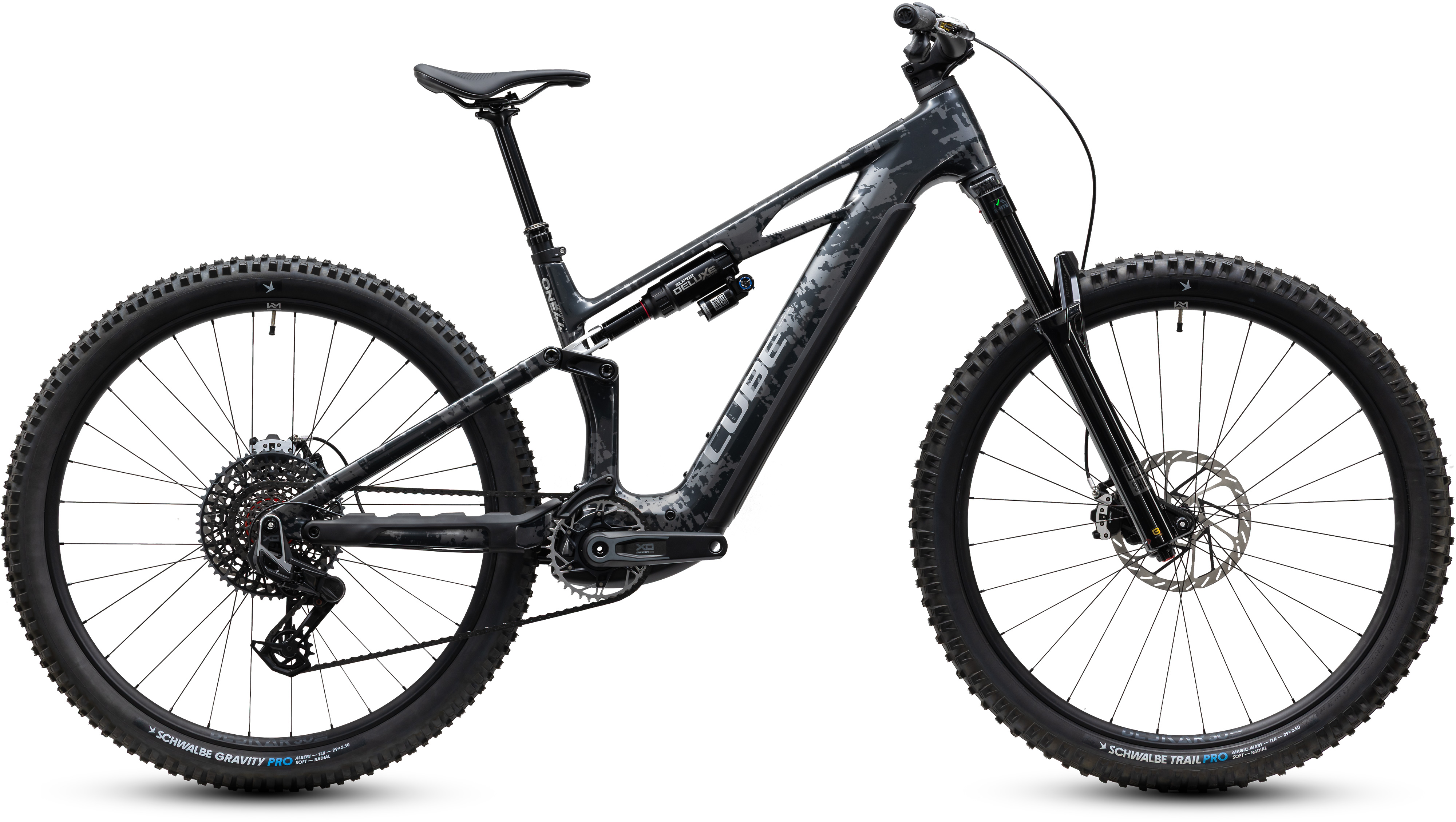 Ciclism - BICICLETA ELECTRICA CUBE STEREO HYBRID ONE44 HPC SUPER TM 800 GRAPHITEGLITCH GREY 2027 cadru M (18") - roti 29