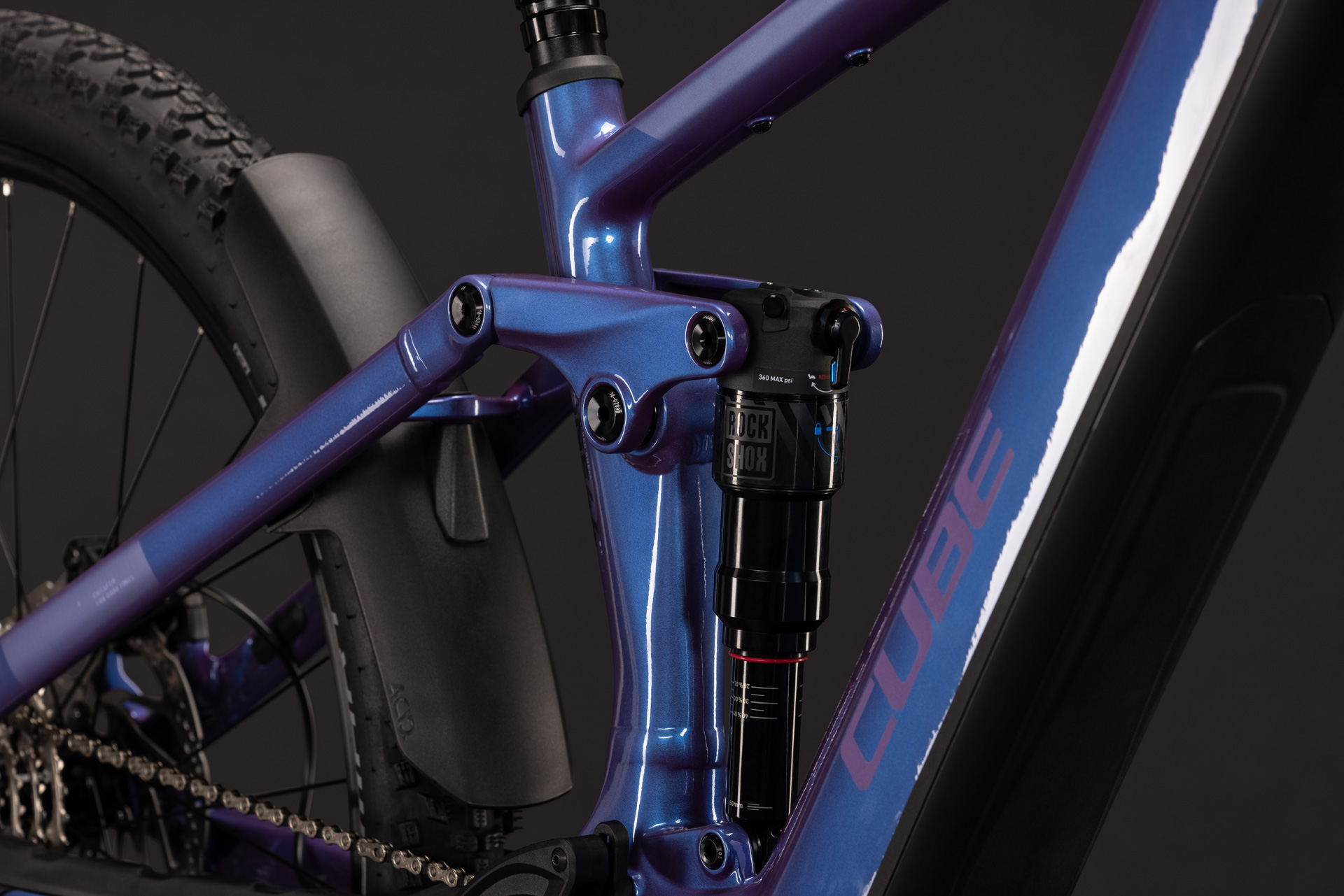 BICICLETA ELECTRICA CUBE STEREO HYBRID ONE44 PRO 800 BLUEIRIS PURPLE 2027 cadru M (18") - roti 29 [4]