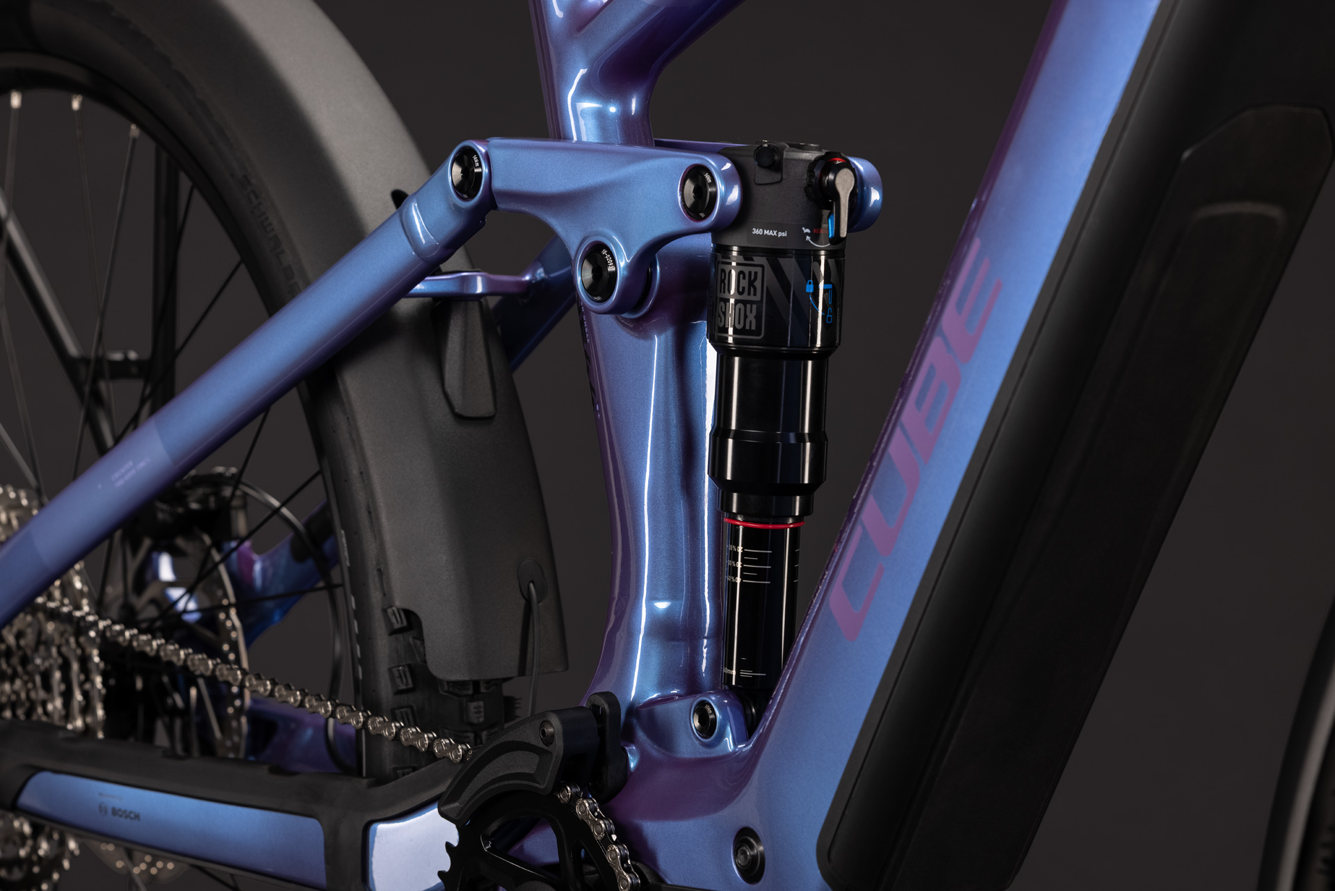 BICICLETA ELECTRICA CUBE STEREO HYBRID ONE44 PRO 800 FE BLUEIRIS PURPLE 2027 cadru XL (22") - roti 29 [4]