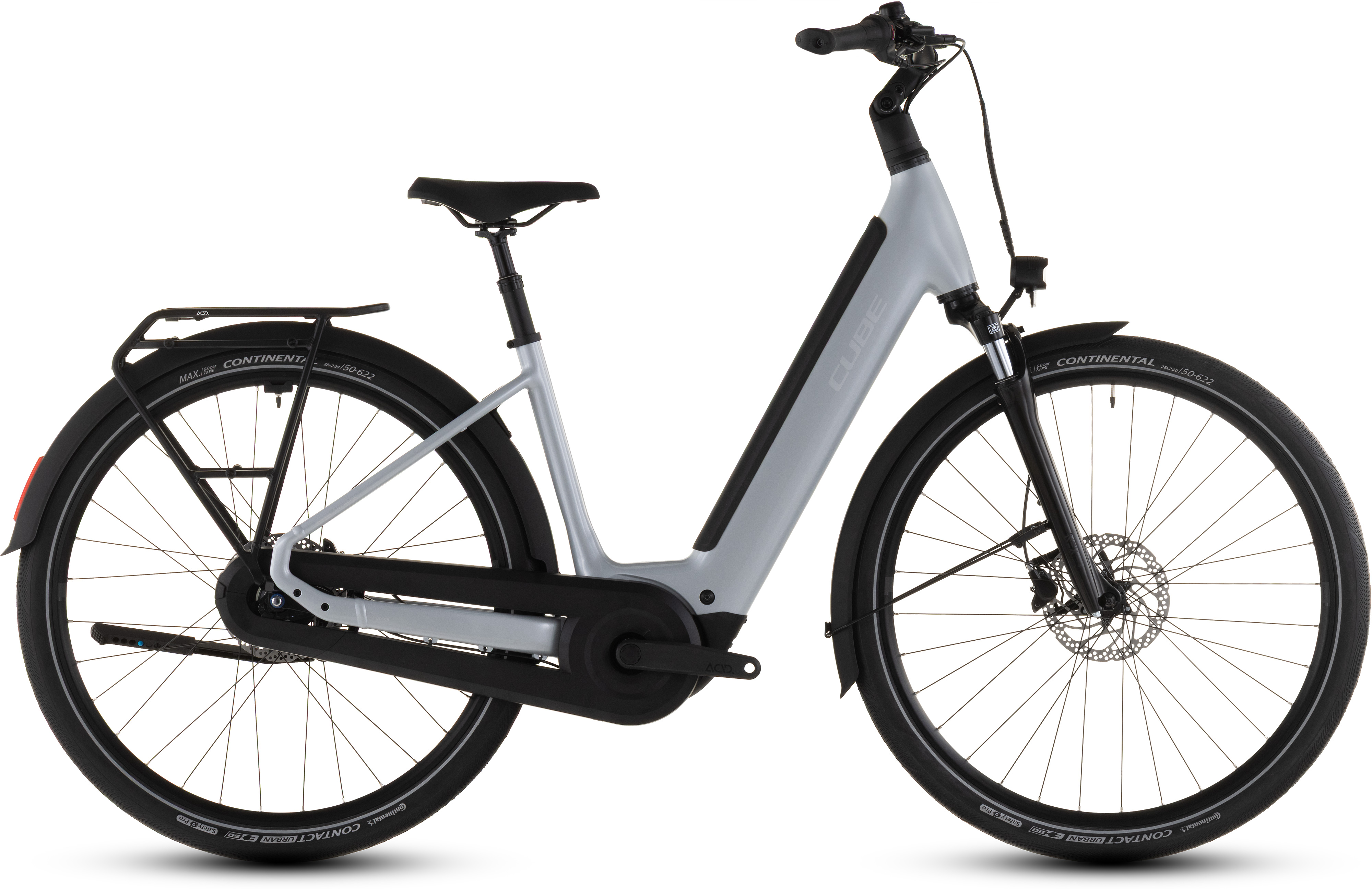 Ciclism - BICICLETA ELECTRICA CUBE SUPREME HYBRID COMFORT ONE 600 EASY ENTRY FOGGREY REFLEX 2026 50 cm