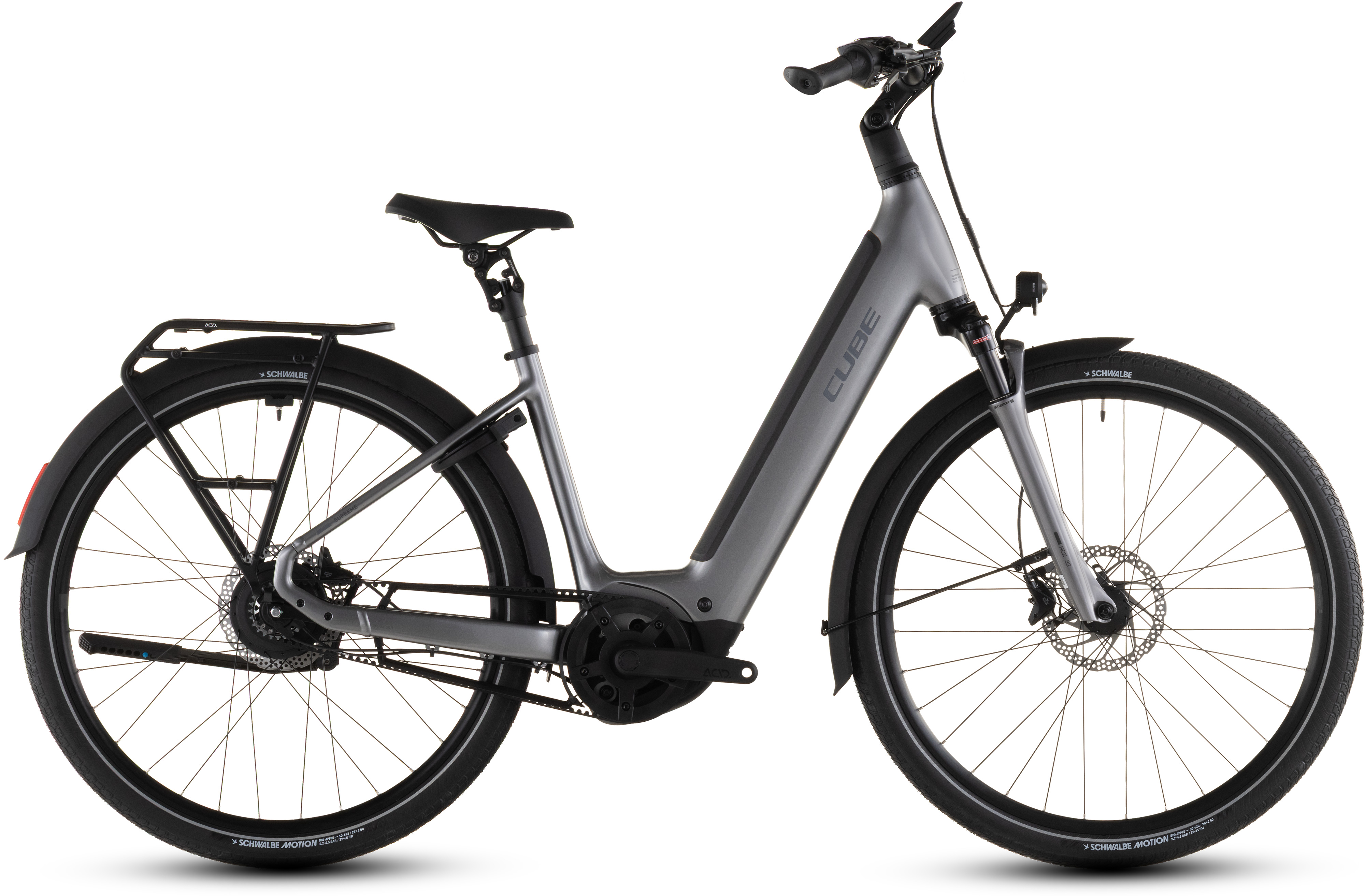 Ciclism - BICICLETA ELECTRICA CUBE SUPREME HYBRID DELUXE PRO 600 EASY ENTRY QUICKSILVER GREY 2026 42 cm