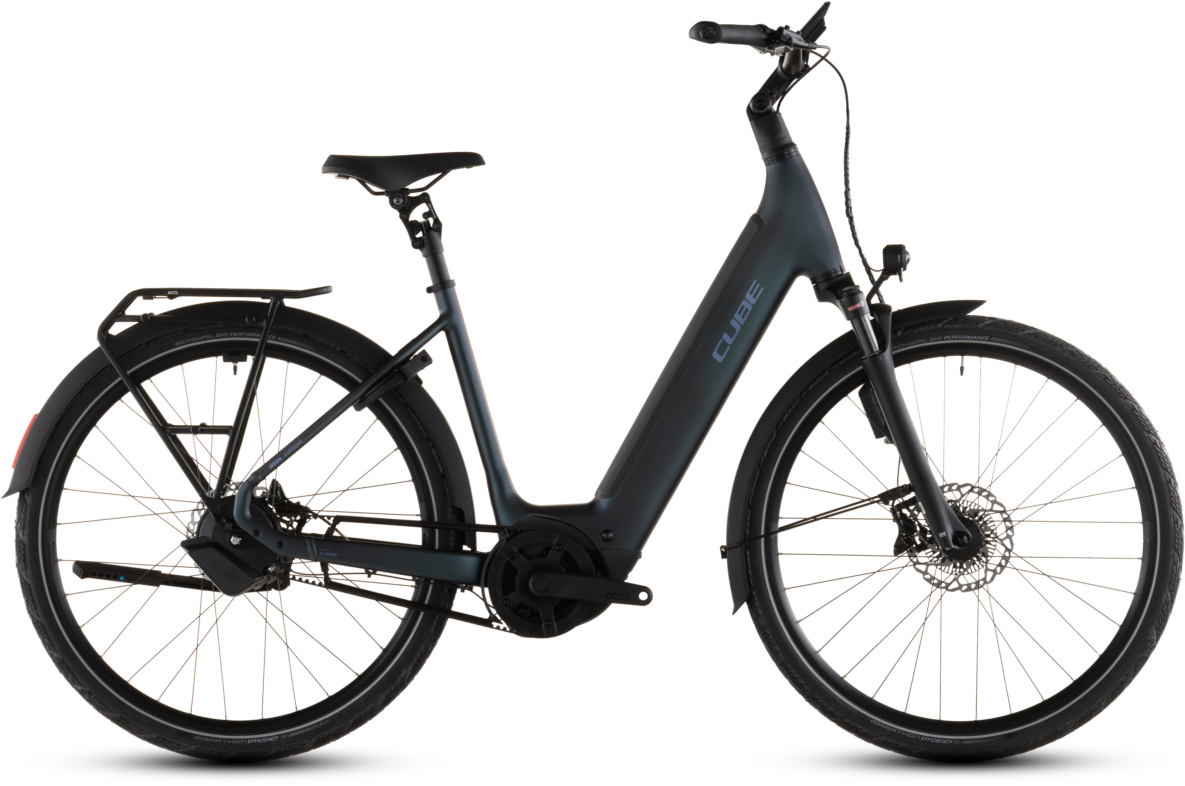 Ciclism - BICICLETA ELECTRICA CUBE SUPREME HYBRID DELUXE SLT 600 EASY ENTRY METALBLUE REFLEX 2026 54 cm