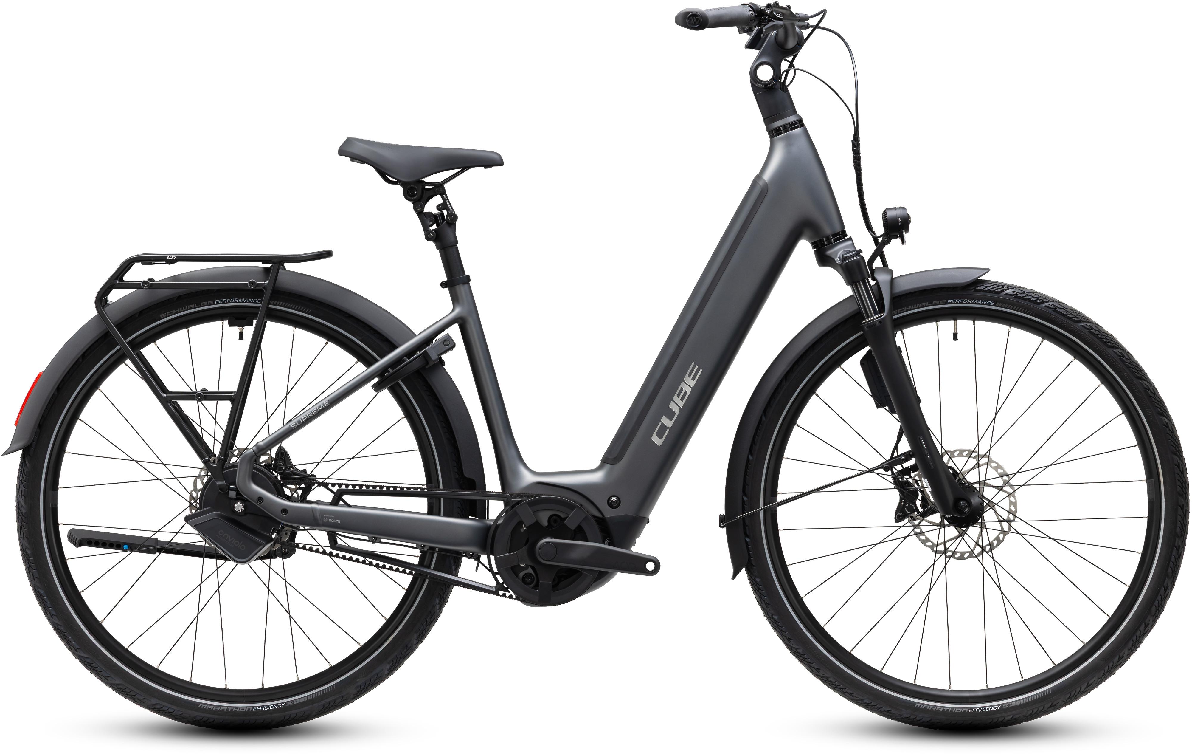 Ciclism - BICICLETA ELECTRICA CUBE SUPREME HYBRID DELUXE SLT 600 EASY ENTRY SLABGREY CHROME 2027 46 cm